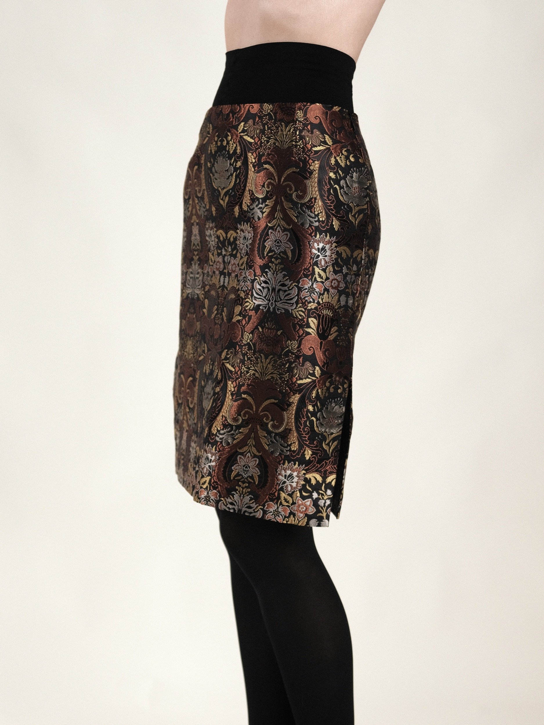 Richard Tyler Brocade Jacquard Mini Skirt 1990's at Kayten Schmidt