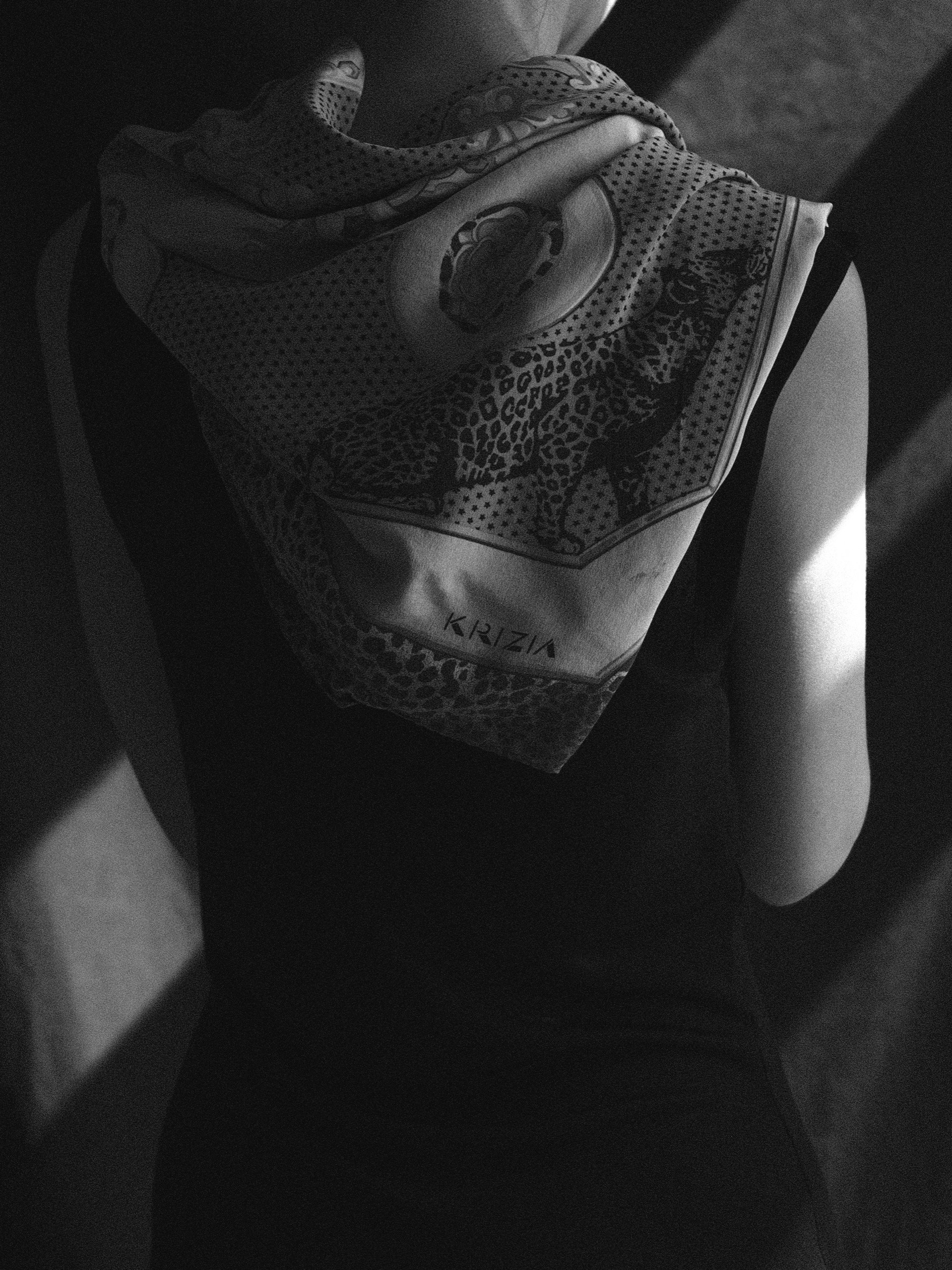 Krizia Leopard Motif Silk Crepe de Chine Scarf at Kayten Schmidt