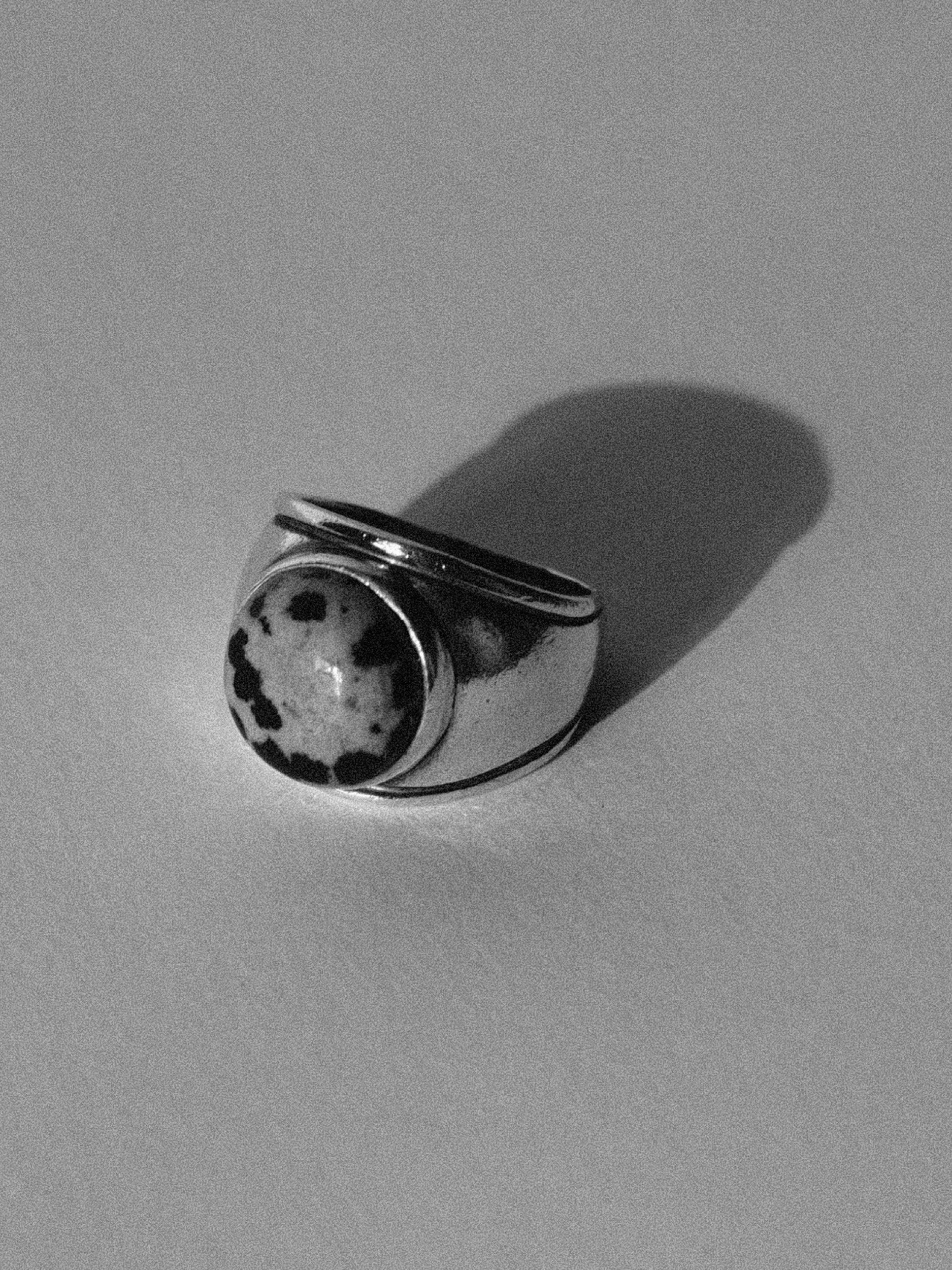 Lalique Sterling Silver and Dalmatian Jasper Ring at Kayten Schmidt