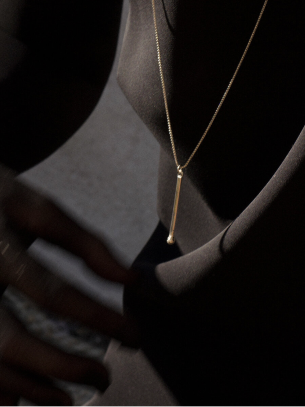 Modernist Sterling Matchstick Pendant Necklace at Kayten Schmidt
