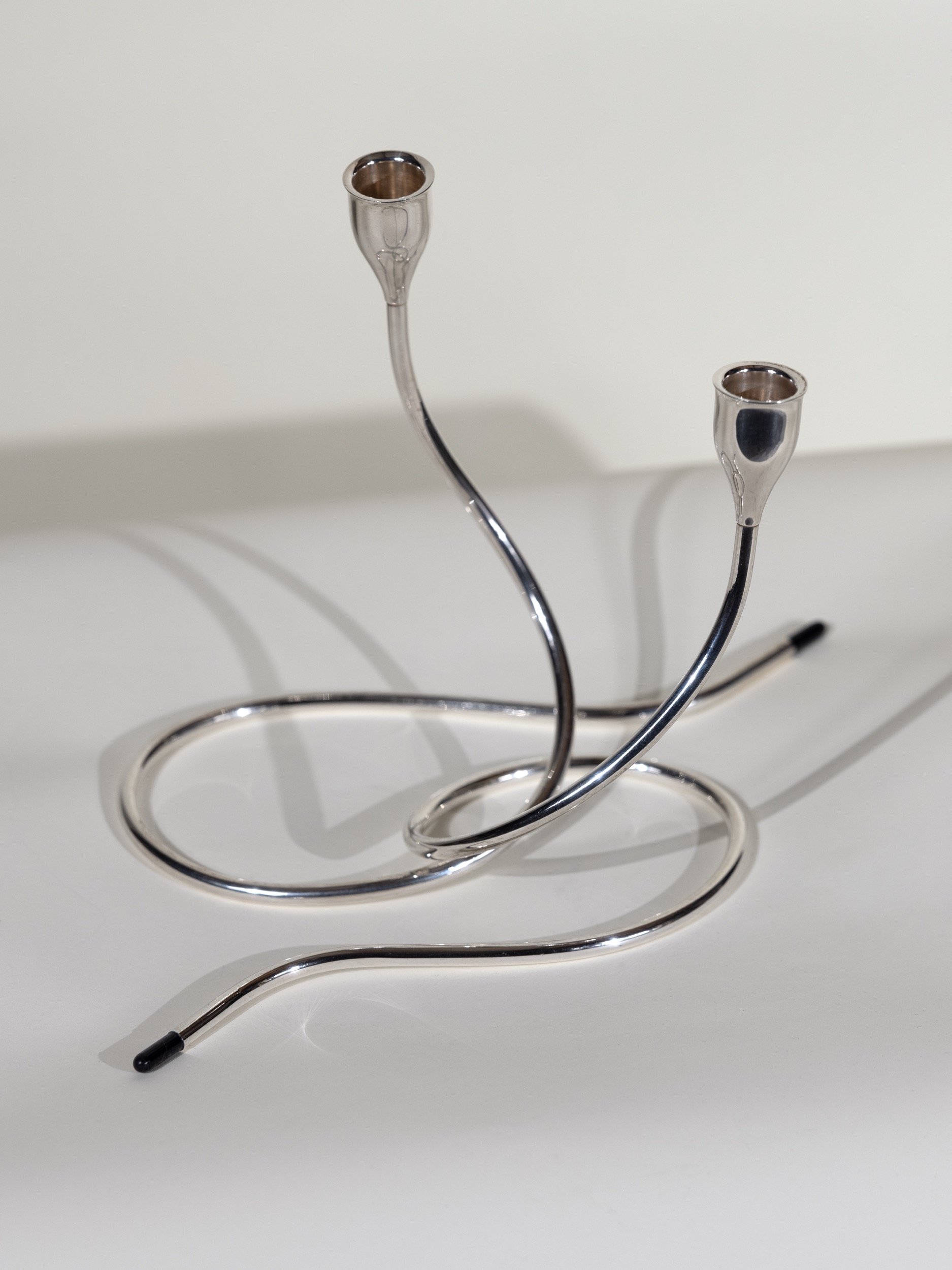 Pair of Marion Anderson Noyes Towle Sterling Silver Serpentine Candlestick at Kayten Schmidt