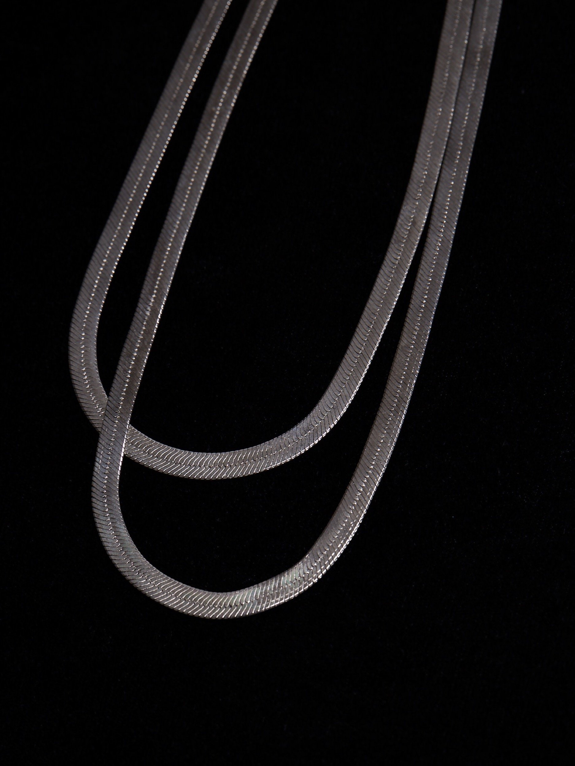 Italian Sterling Double Snake Chain Necklace at Kayten Schmidt