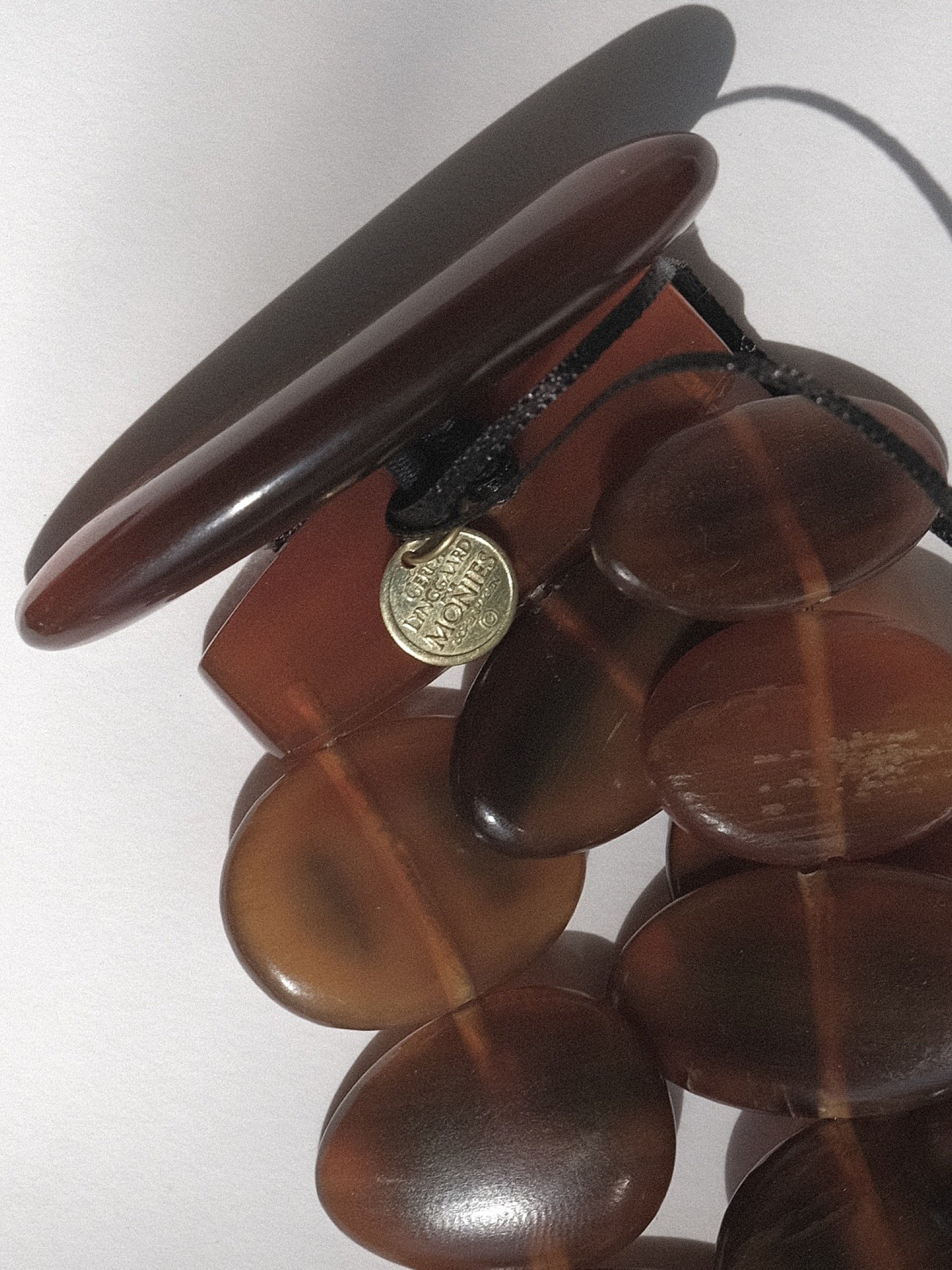 Gerda Lynggaard Monies Oversized Three Strand Horn Necklace 1980's 1990's at Kayten Schmidt
