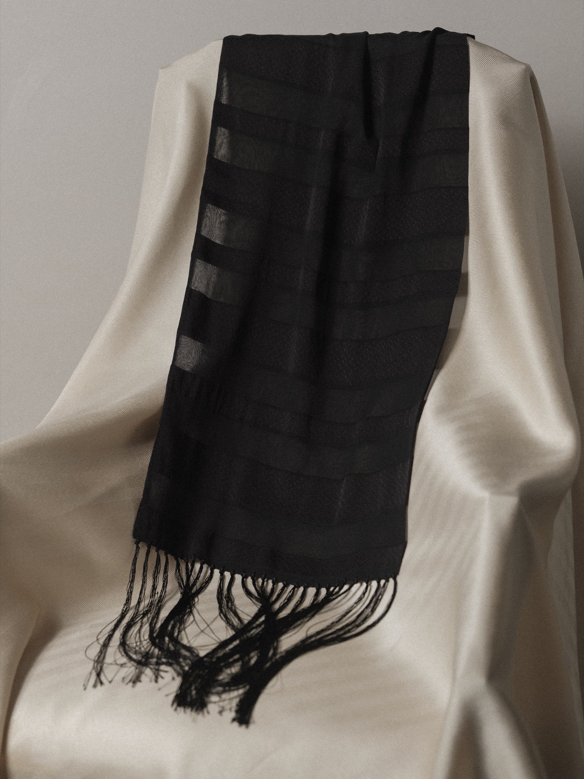 Armani Silk Scarf with Long Fringe 1990's at Kayten Schmidt