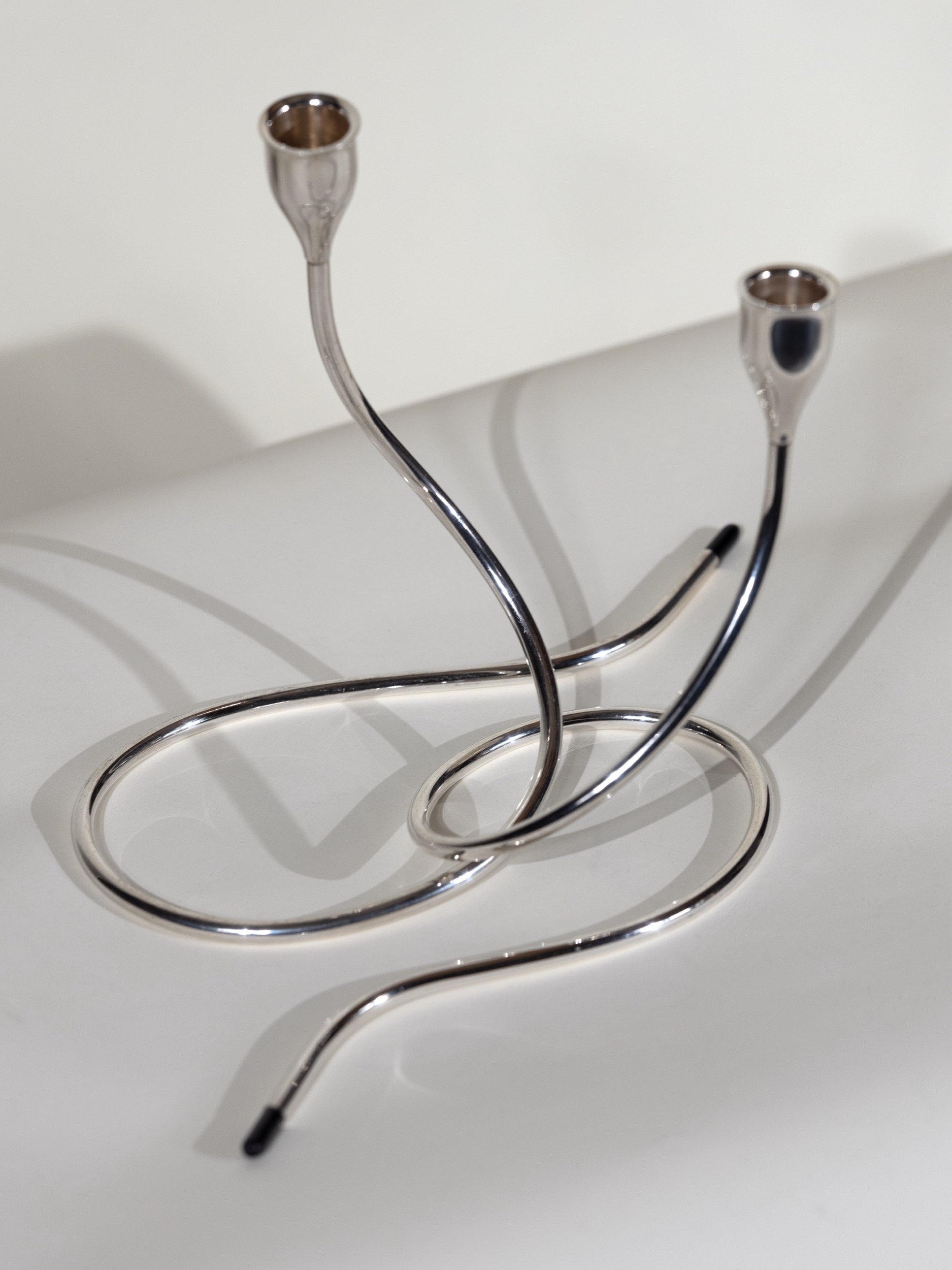 Pair of Marion Anderson Noyes Towle Sterling Silver Serpentine Candlestick at Kayten Schmidt