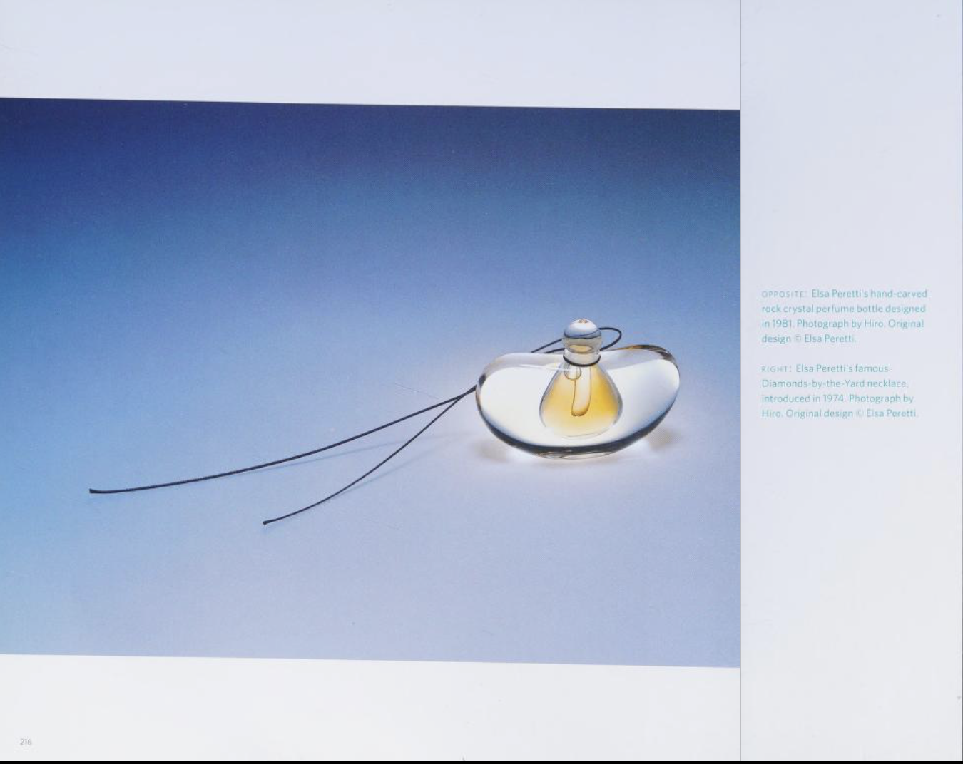 Elsa Peretti hand-carved rock crystal perfume bottle designed in 1981. Photograph by Hiro.