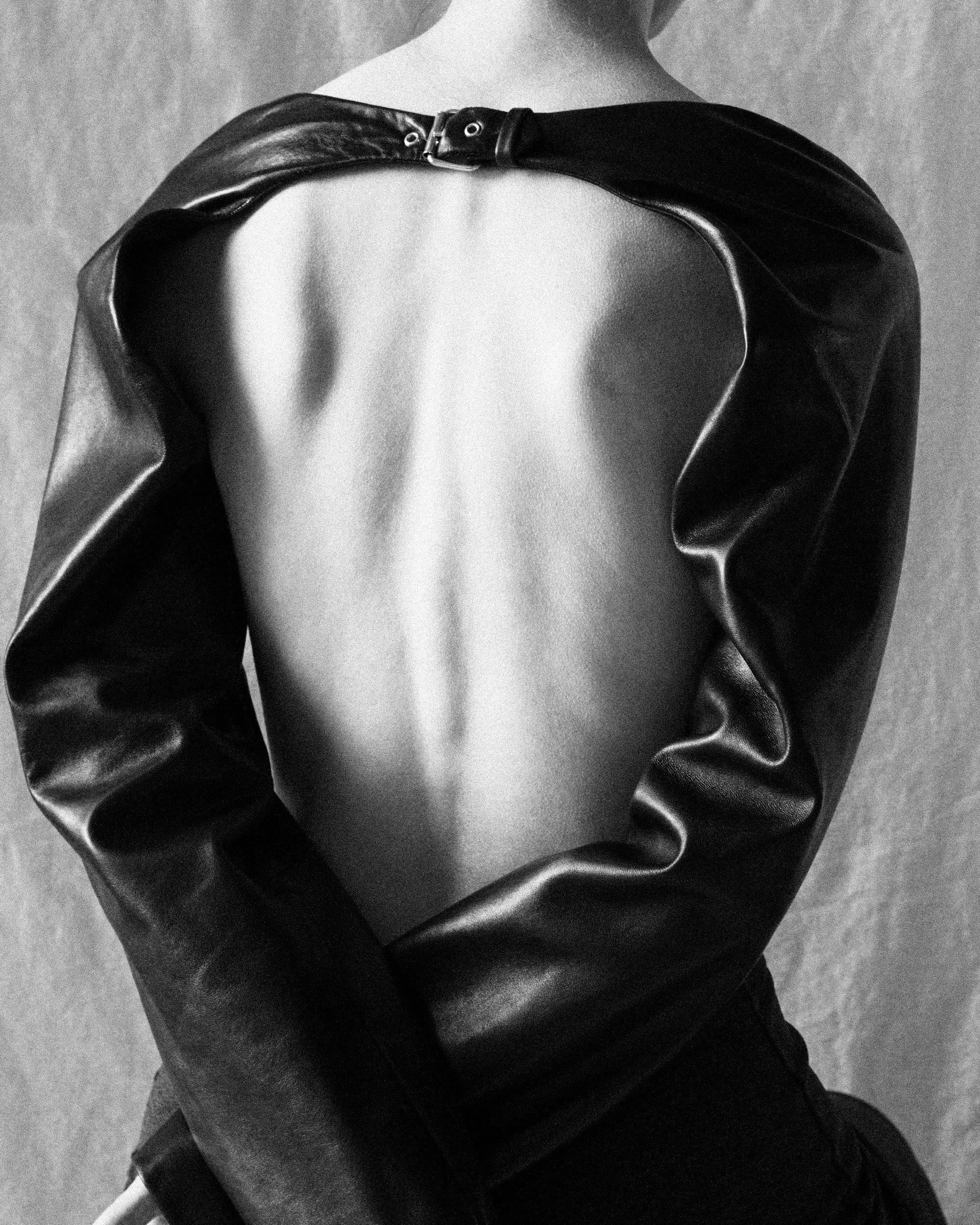 Geoffrey Beene Leather Sleeves