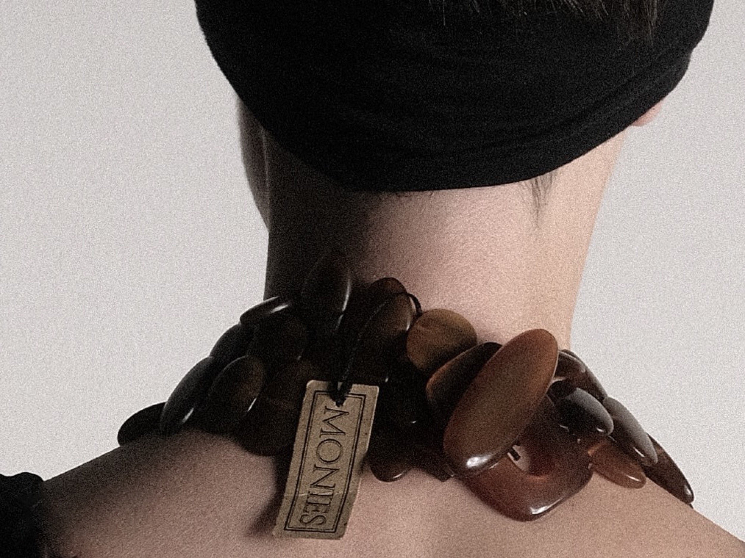 Gerda Lynggaard Monies Oversized Three Strand Horn Necklace 1980's 1990's at Kayten Schmidt