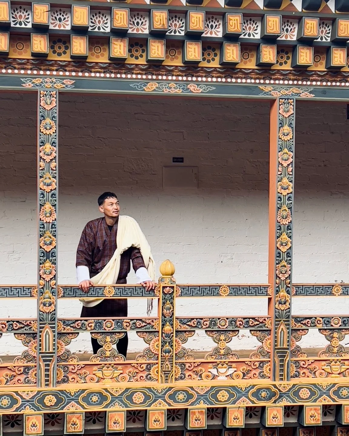 Guide of Bhutan, Sonam Tobgay (aka &ldquo;Bumthap&rdquo; exploring Wangdue Phodrang Dzong this morning