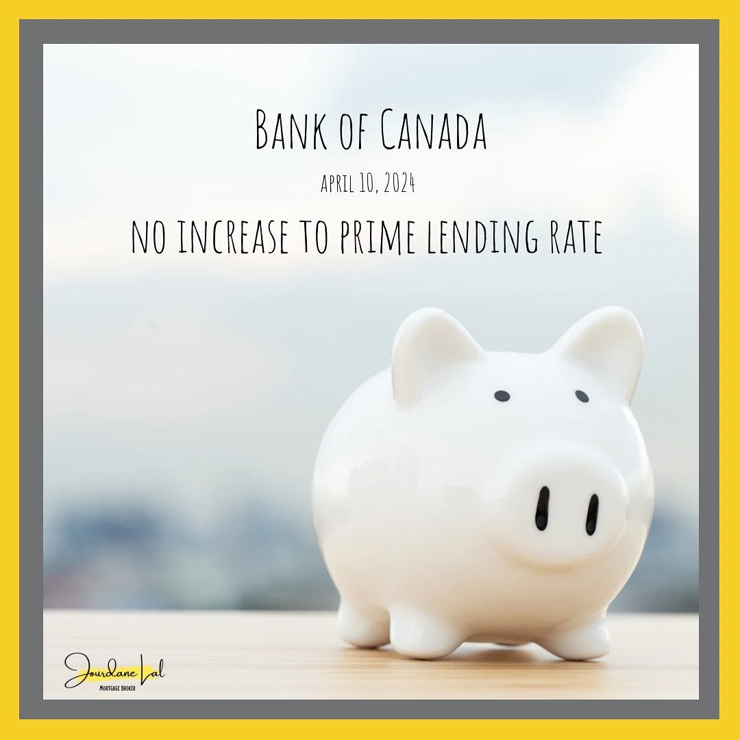 NO change to prime lending rate but perhaps next meeting on June 5th will bring us a different decision.

In the meantime the Bank of Canada had three main messages this morning: 

&quot;First, monetary policy is working. Total consumer price index (