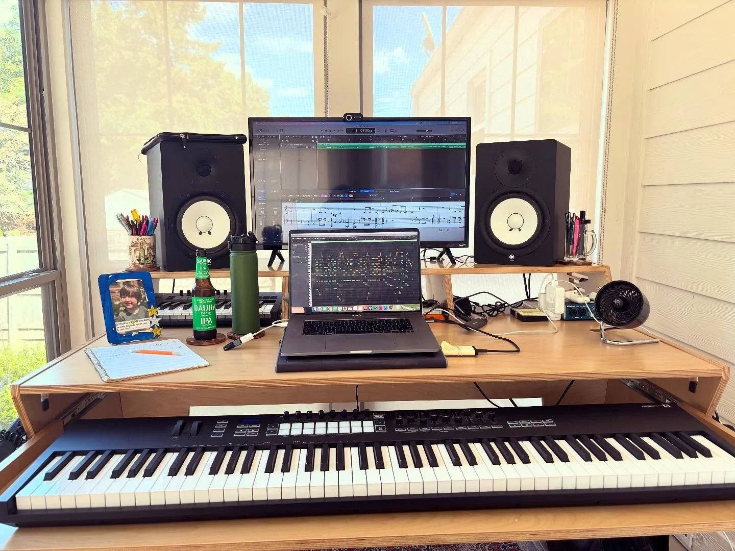 New desk, new music. Not a bad way to spend an evening&hellip; #pantherproductions #pantherstl #custommusic #musiclicensing #productionmusic #stlmusic #composer #filmmusic