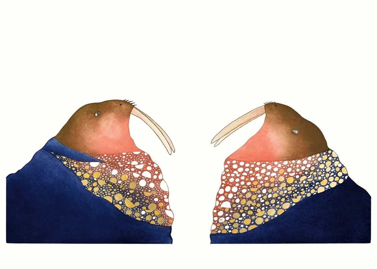 Art Print: Glittering Walrus by Ningiukulu Teevee