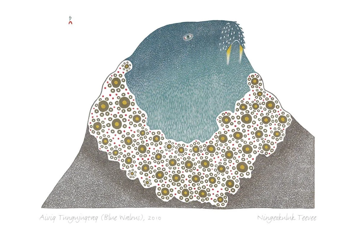 Art Print: Aiviq Tungujuqtaq (Blue Walrus) by Ningiukulu Teevee
