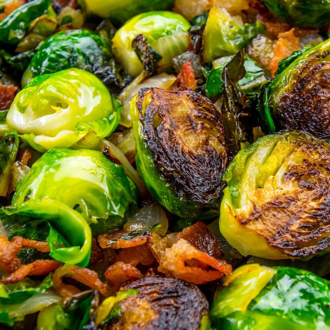 BACON BALSAMIC ROASTED BRUSSELS SPROUTS