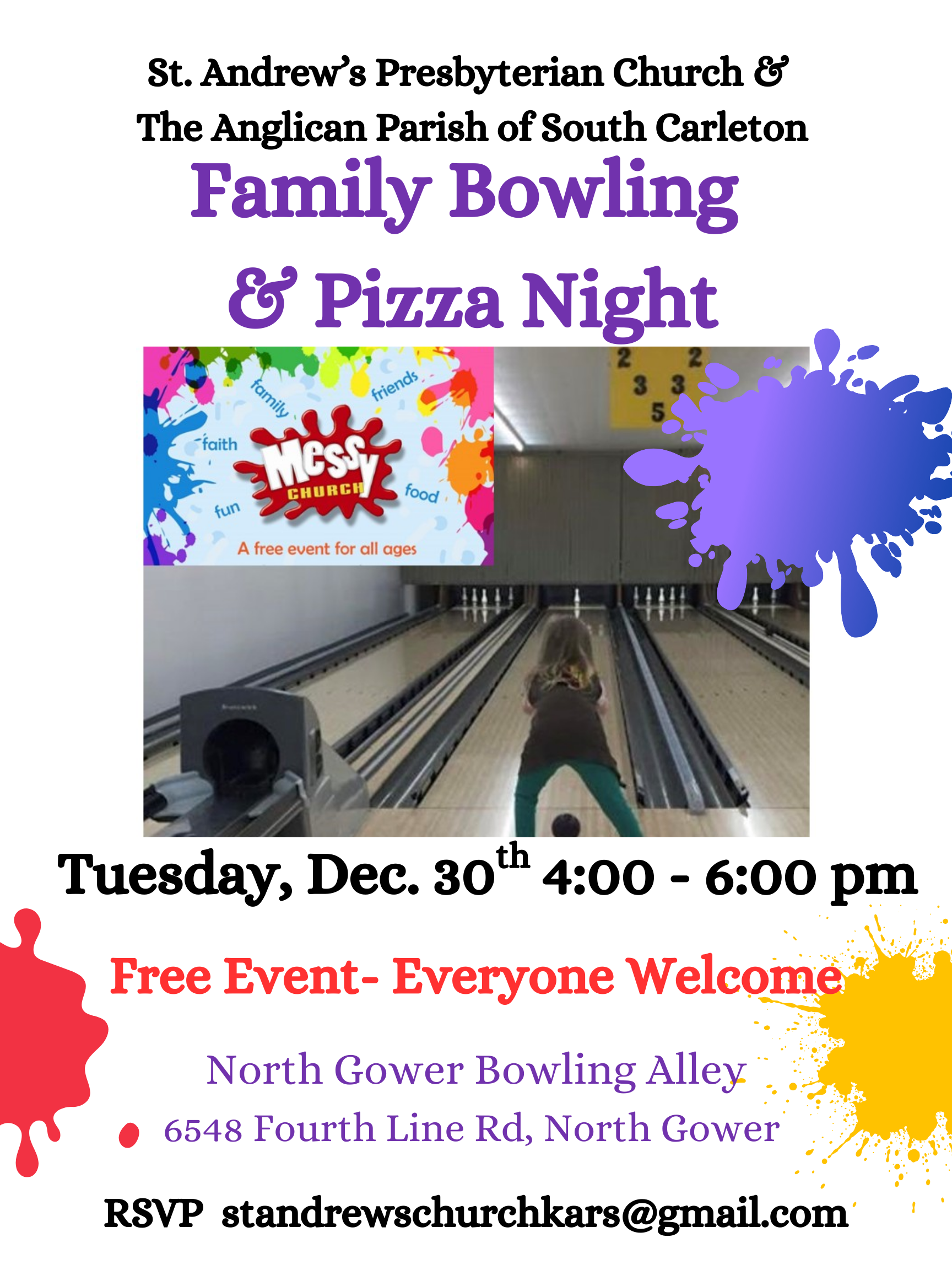 St. Andrew’s Presbyterian Church Bowling and Pizza Night