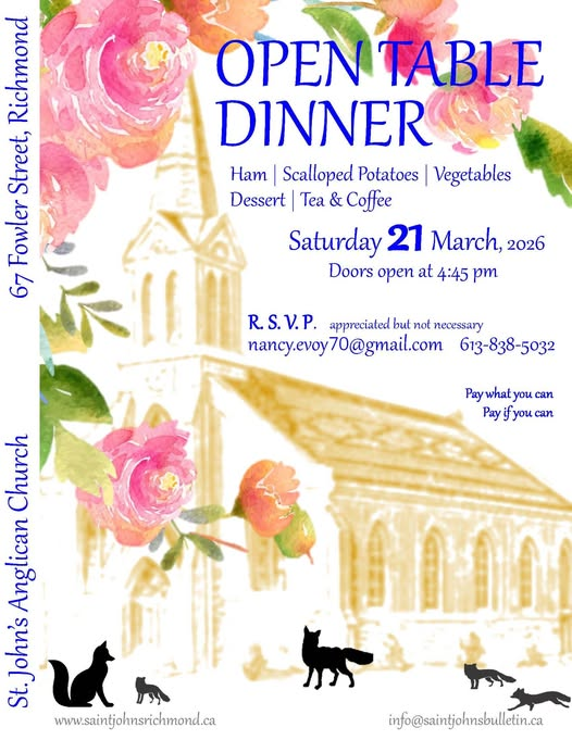 St. John's Anglican Church's March Open Table 