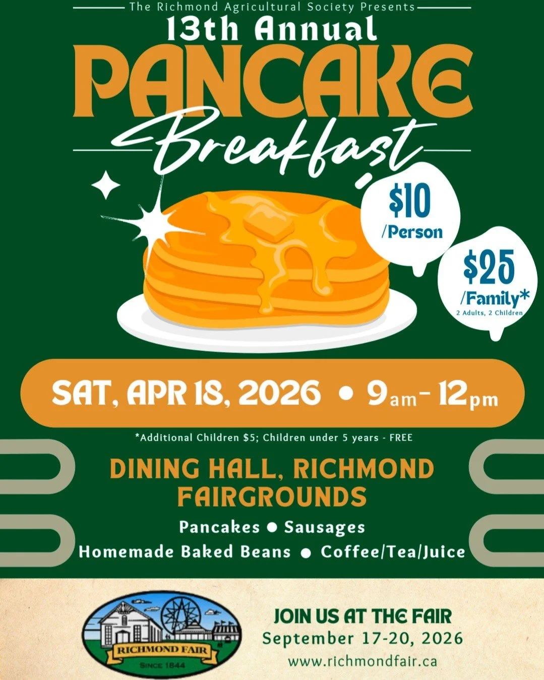 Richmond Agriculture Society's Pancake Breakfast 