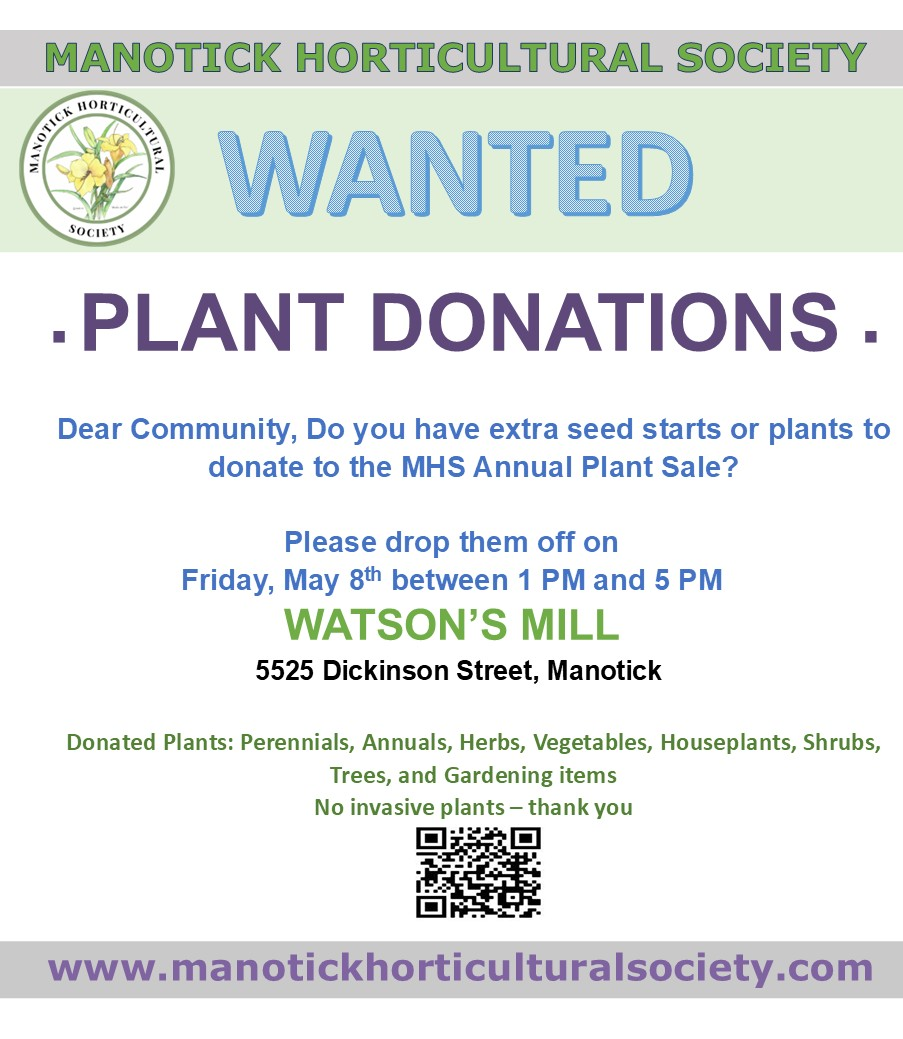Donation Drop Off for the Manotick Horticultural Society's Spring Sale 