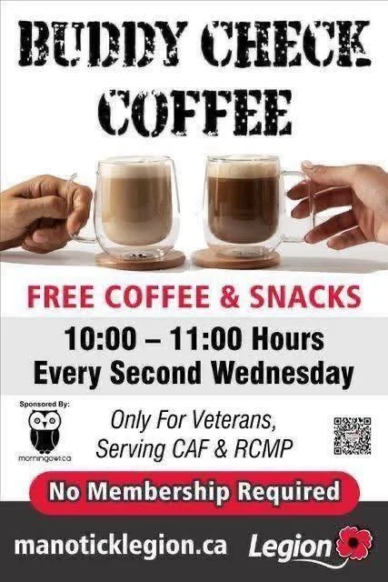 Buddy Check Coffee at the Manotick Legion 