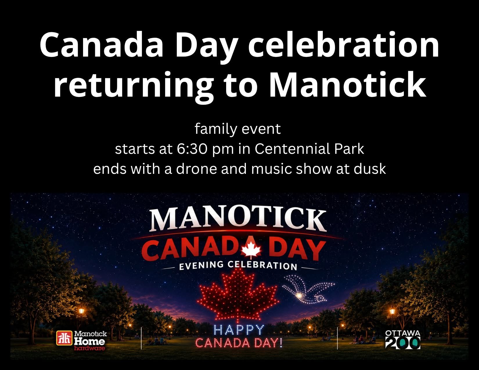 Canada Day Drone Show in Manotick by MVCA