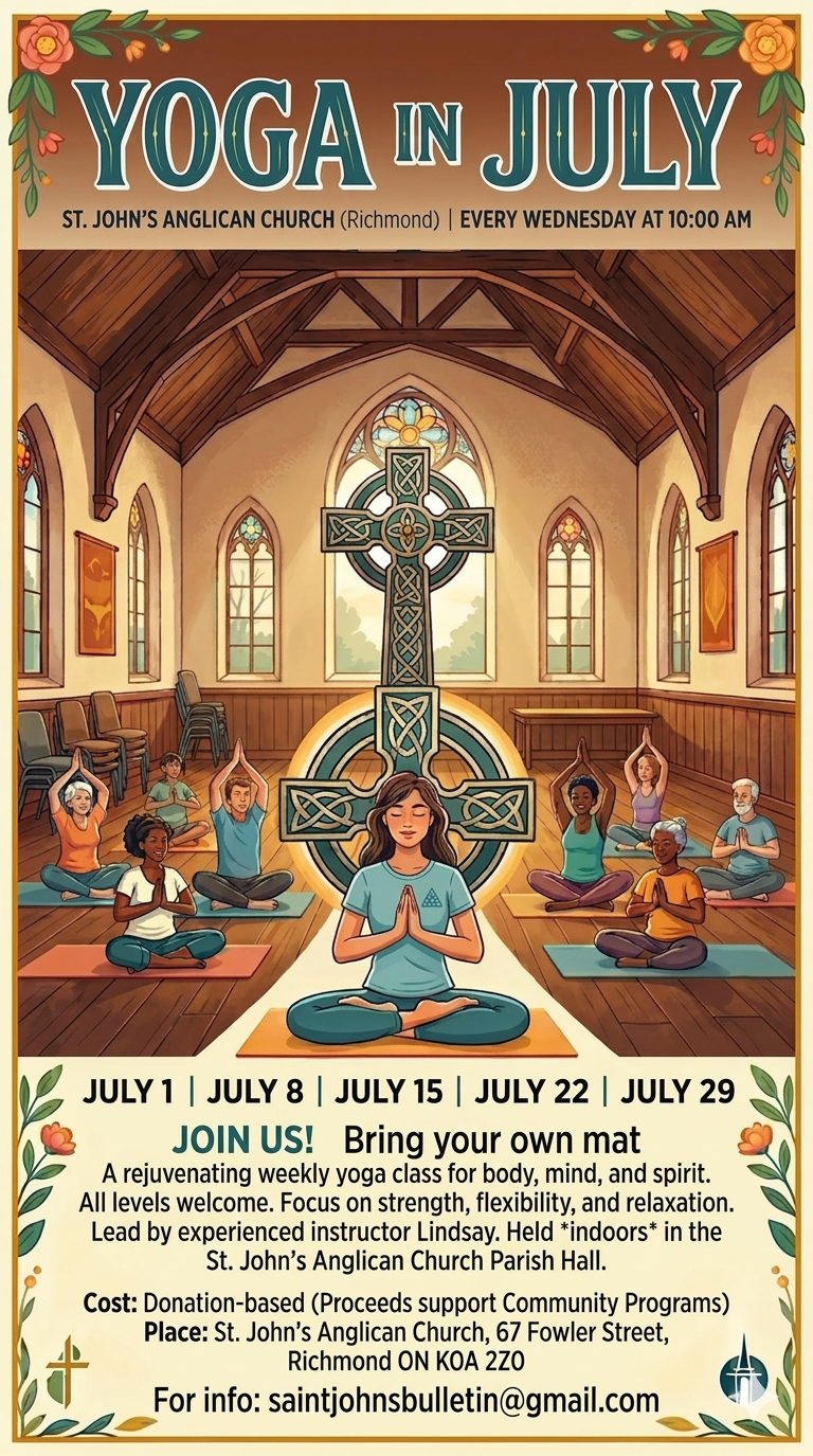 Yoga in July at St. John's Anglican Church