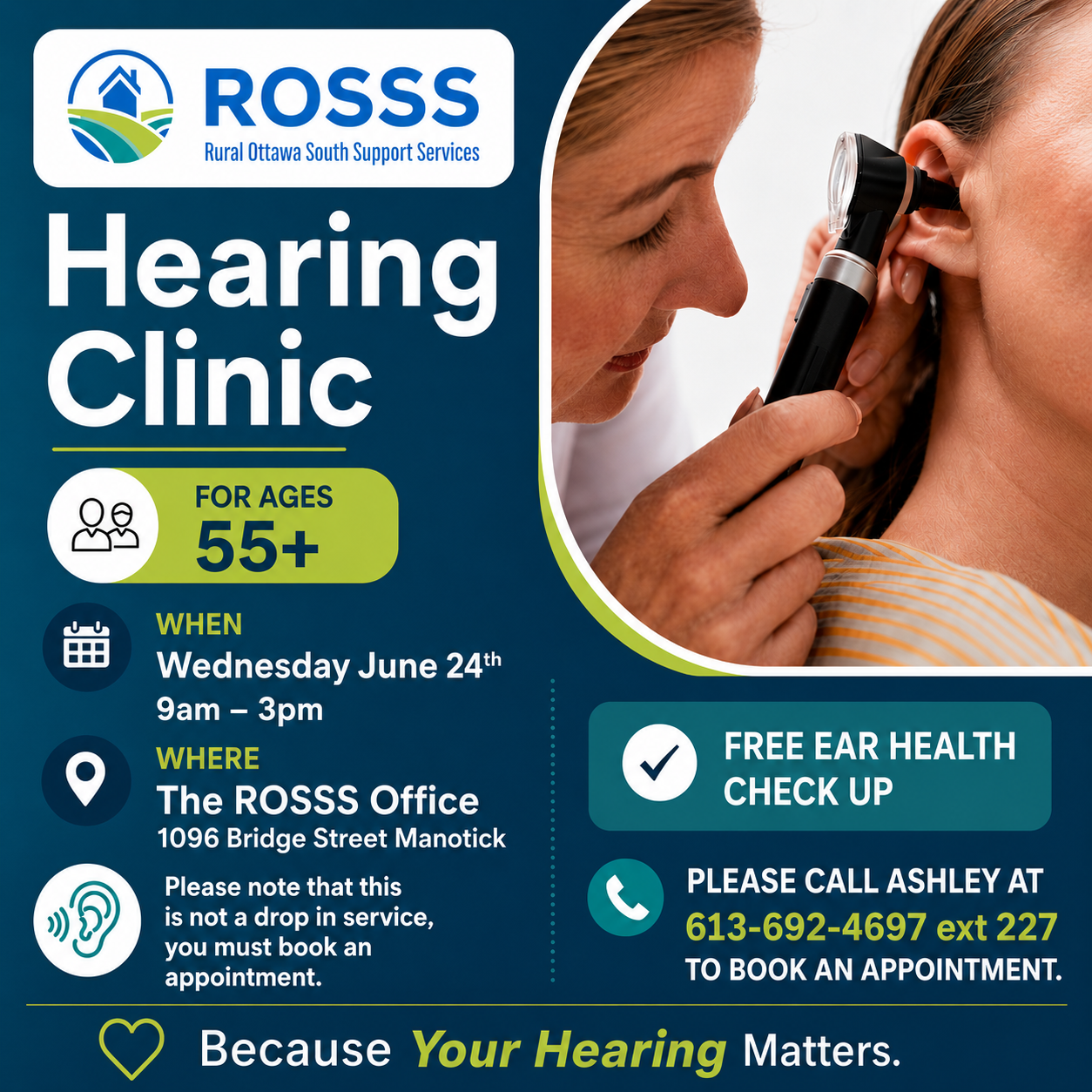 Hearing Clinic with ROSSS, Manotick 