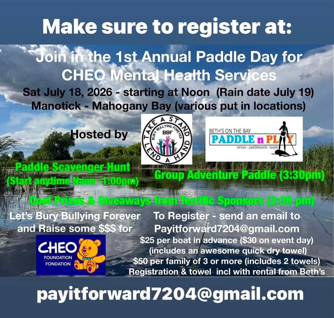 1st Annual Paddle Day for CHEO Mental Health Services 