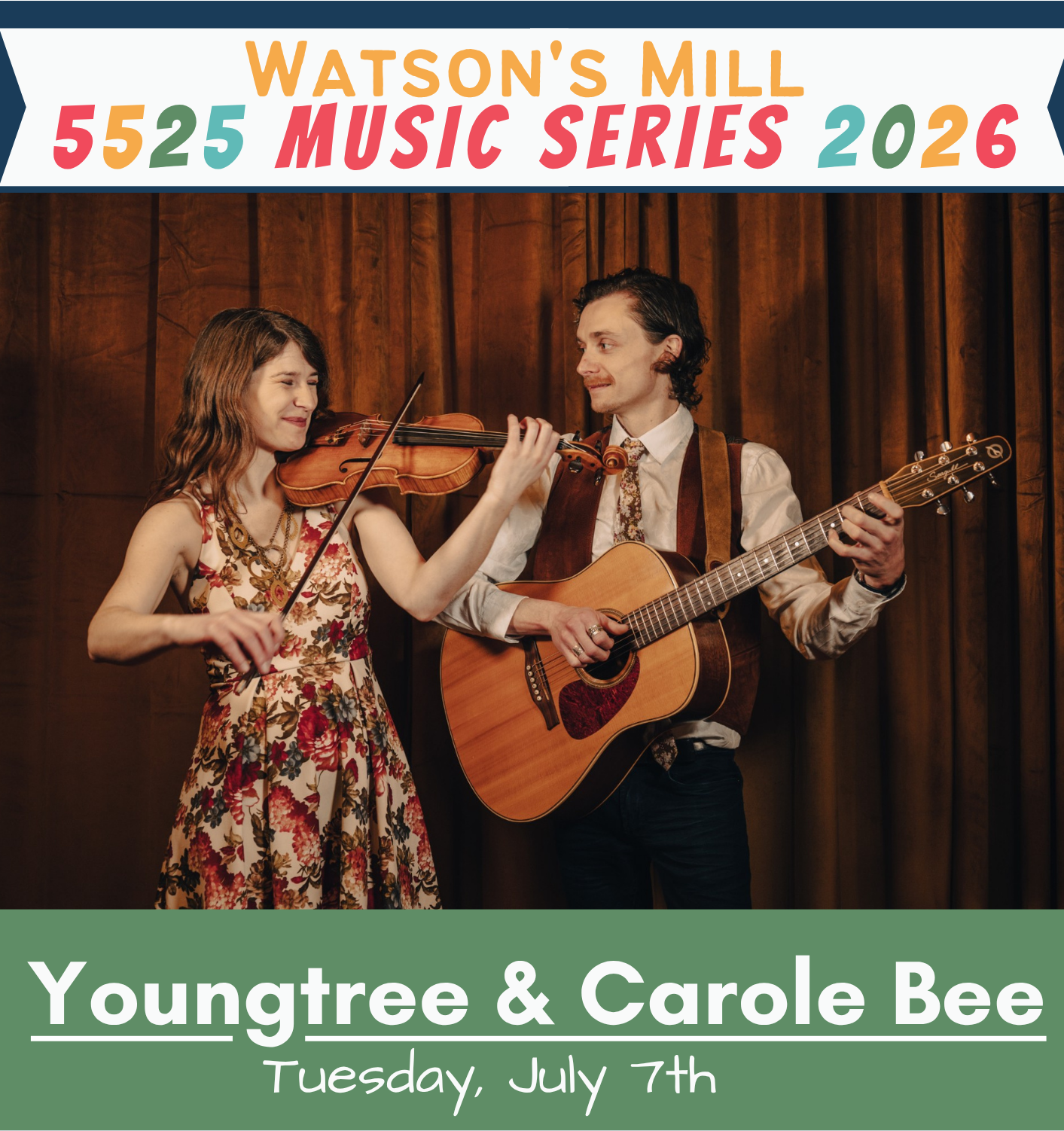Watson’s Mill Music Series – Younge Tree &amp; Carole Bee