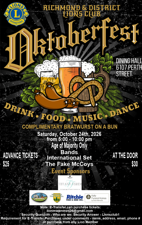 Oktoberfest with the Richmond &amp; District Lions Club 