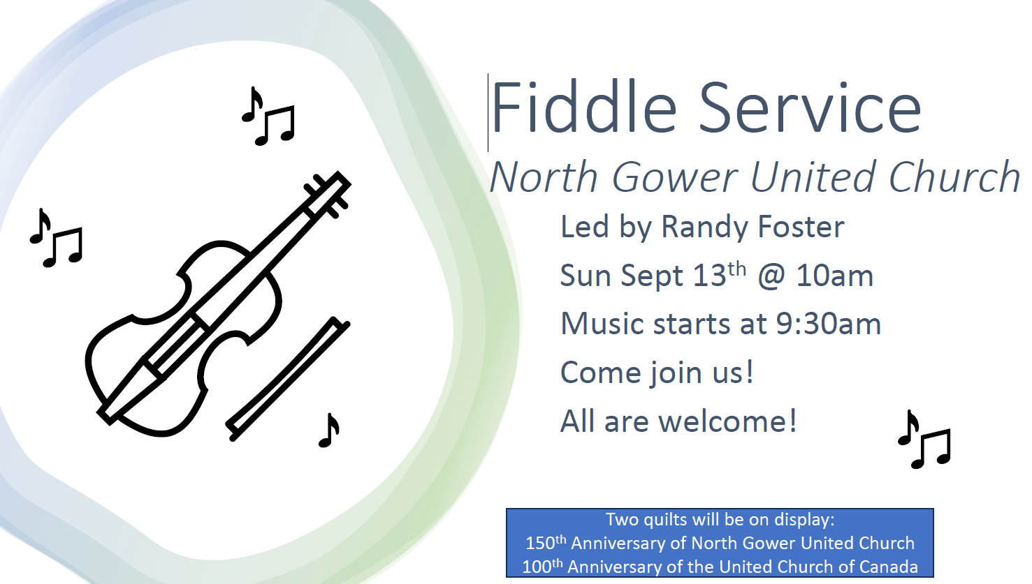Fiddle Service at North Gower United Church