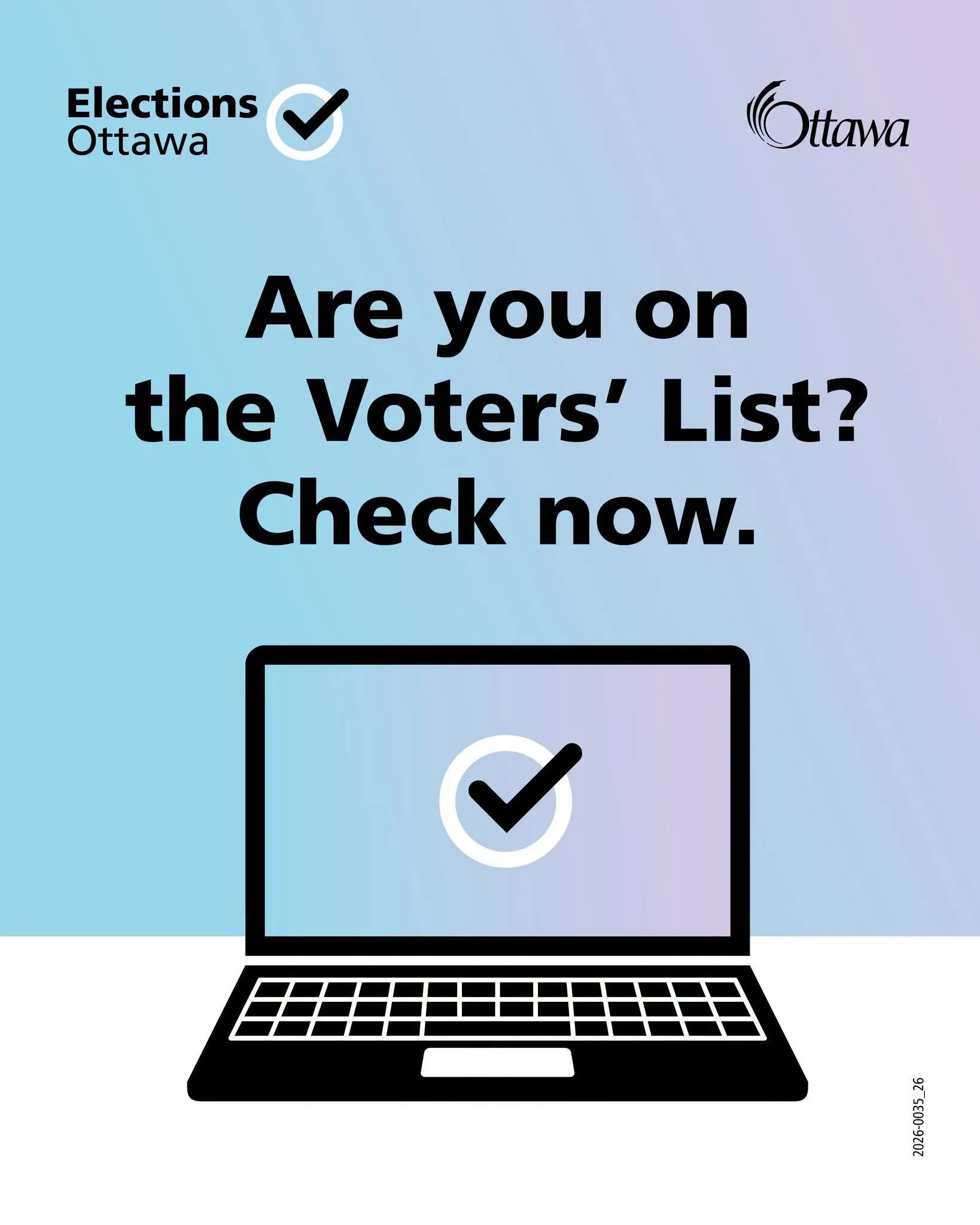 2026 Municipal Elections – Verify your information on the Voters’ List and make a plan to vote