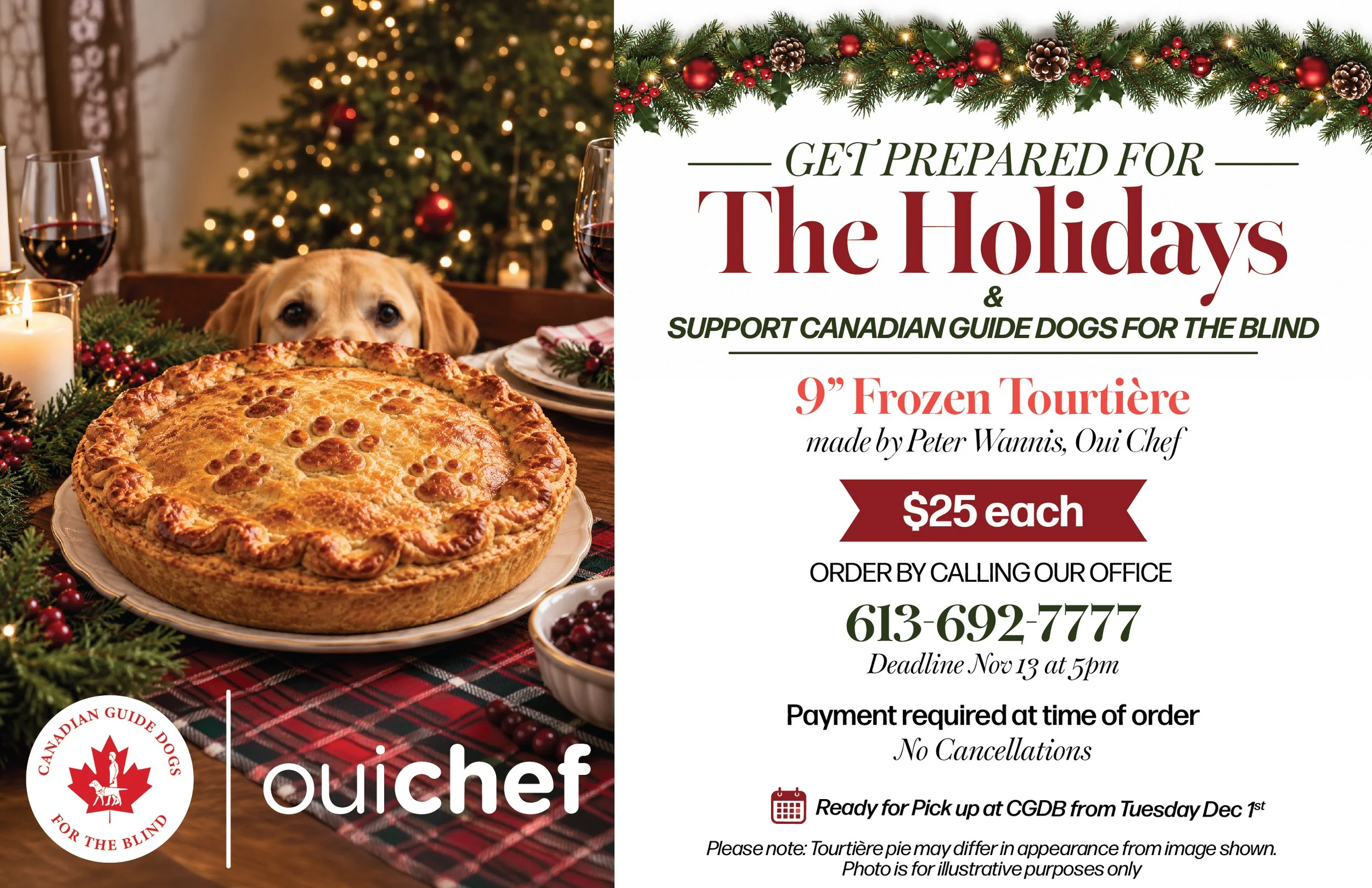 Canadian Guide Dogs for the Blind tourtière fundraiser