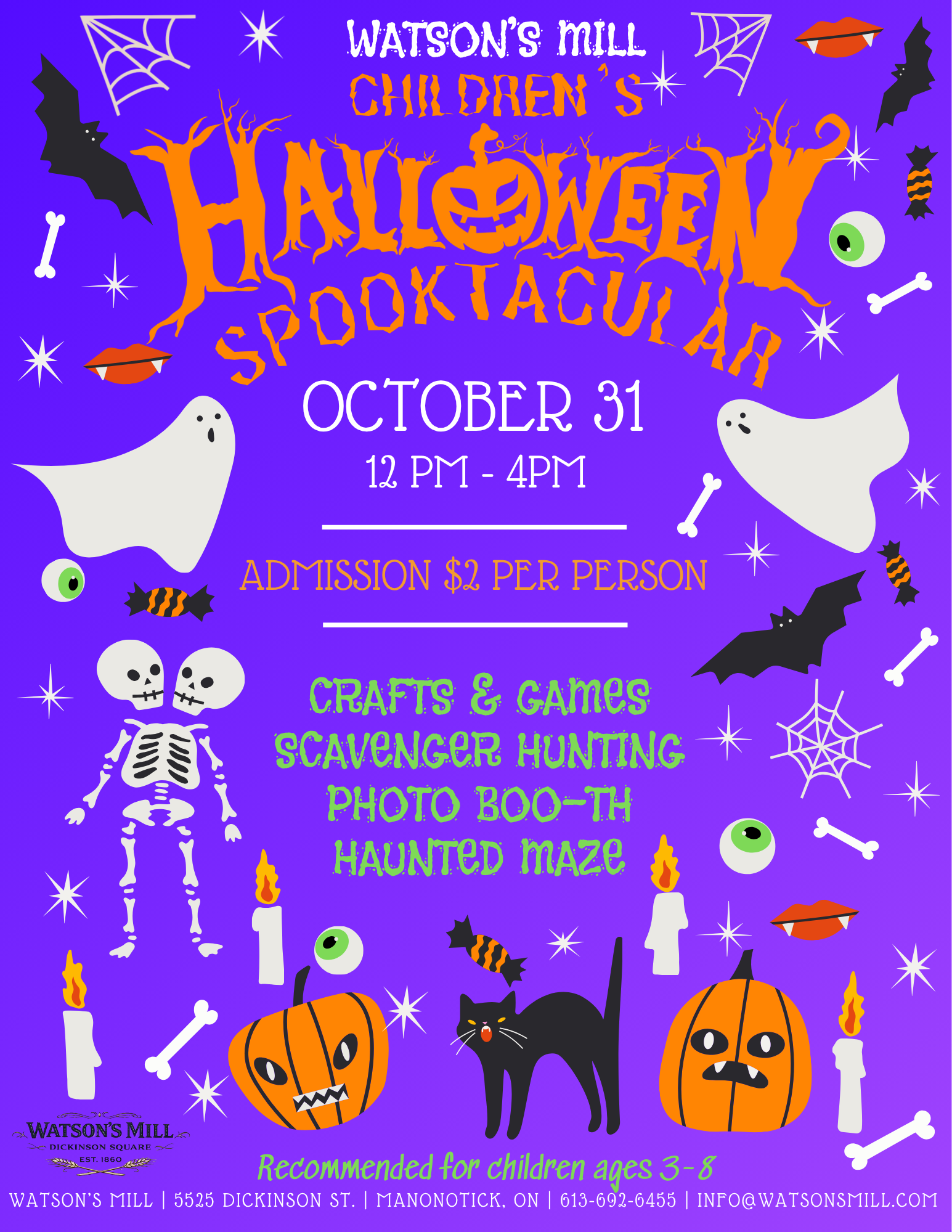 Watson’s Mill’s  Children’s Halloween Spooktacular