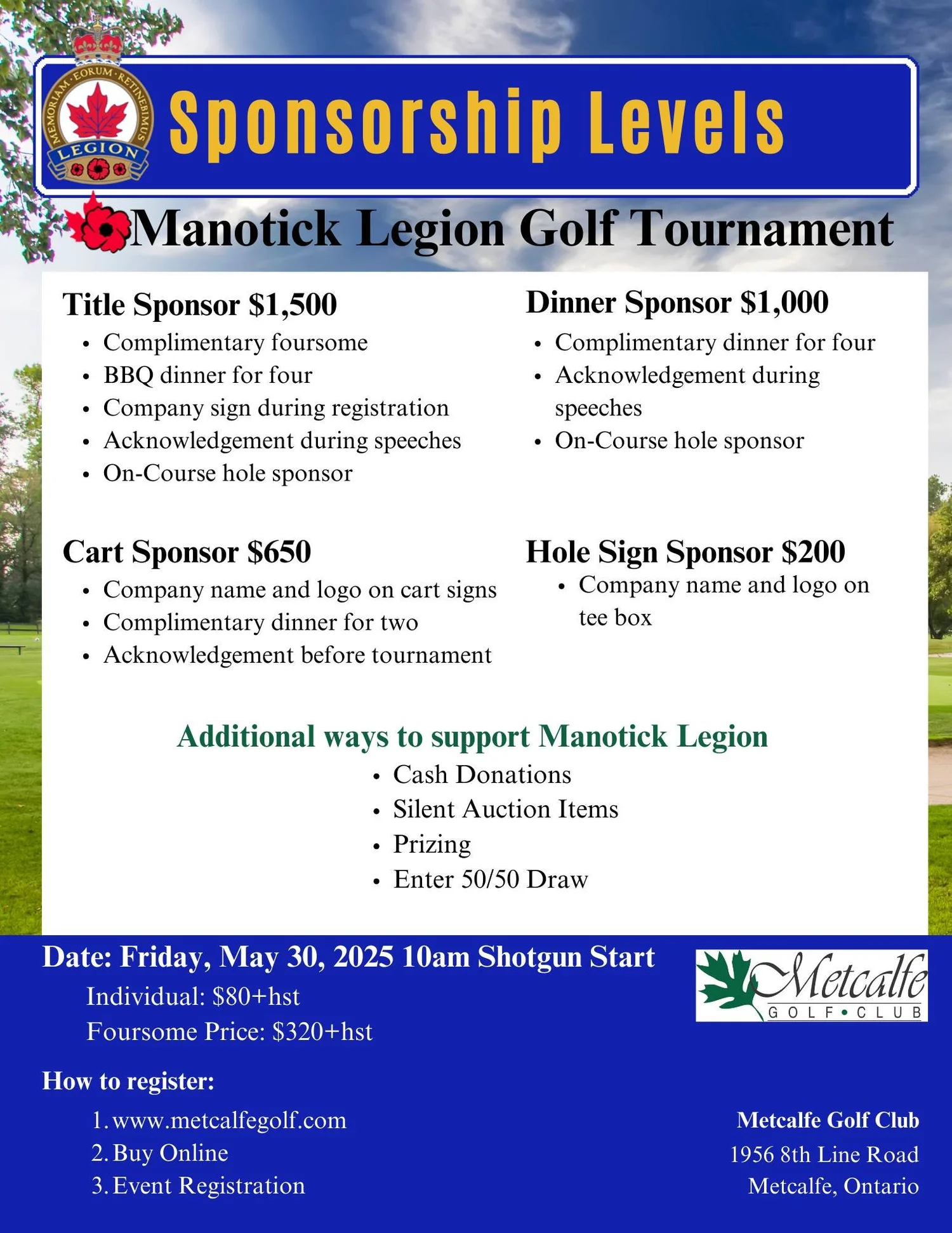 Manotick Legion 9 Hole Golf Tournament — Ward 21 (Rideau-Jock ...