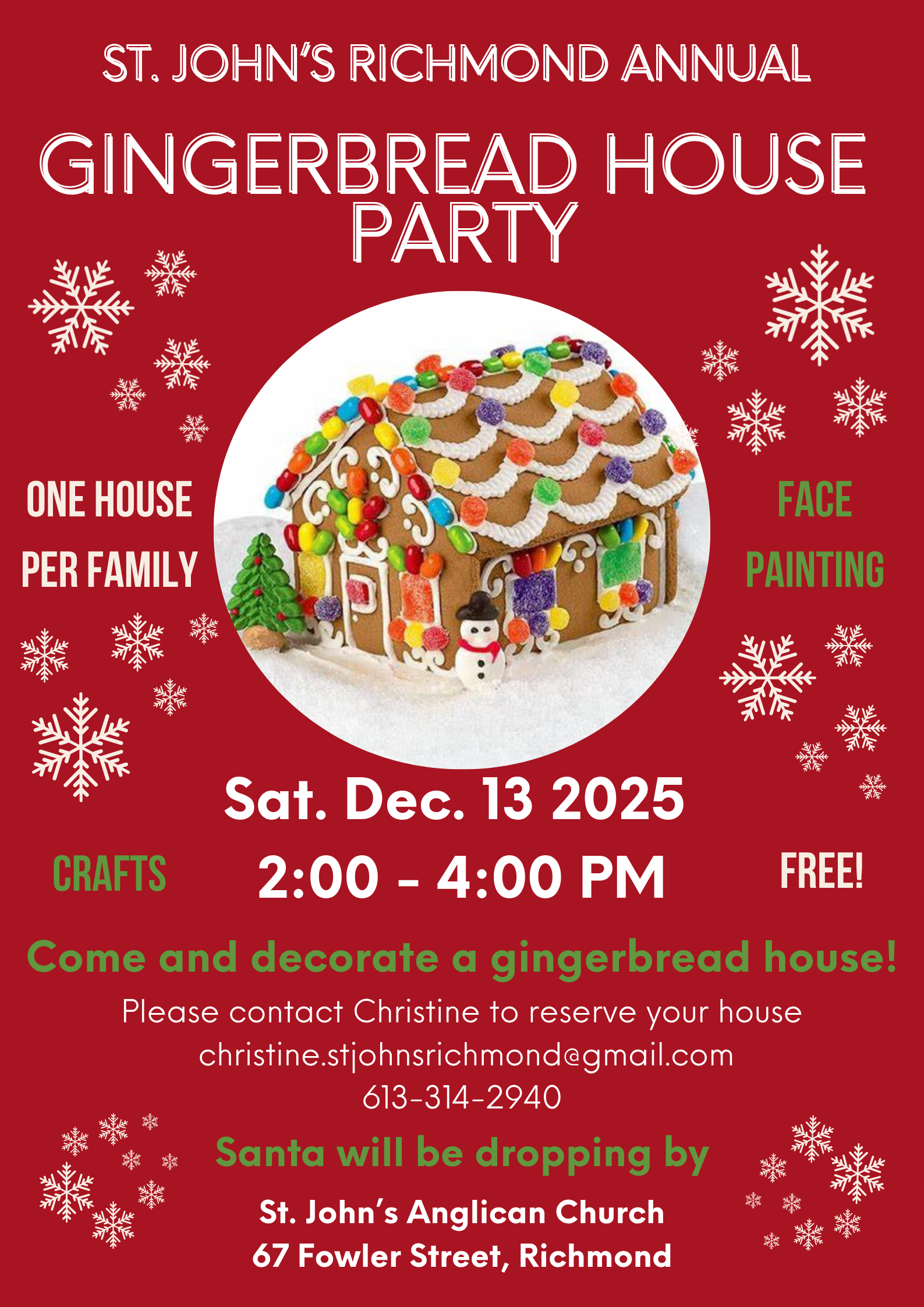 St. John's Annual Gingerbread House Party — Ward 21 (Rideau-Jock ...