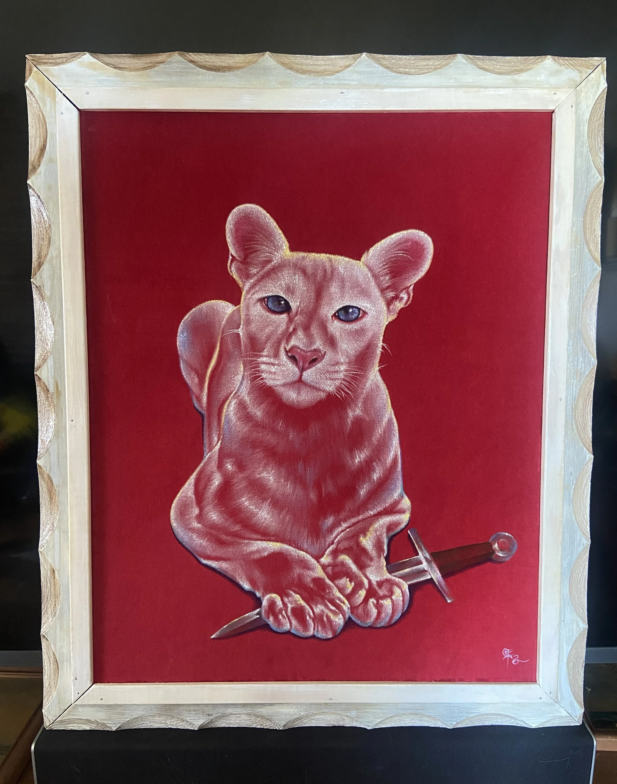SweetCicelyDaniher.acrylic+on+velvet.Ace+of+Swords.+2026.$4000.19x23.jpg