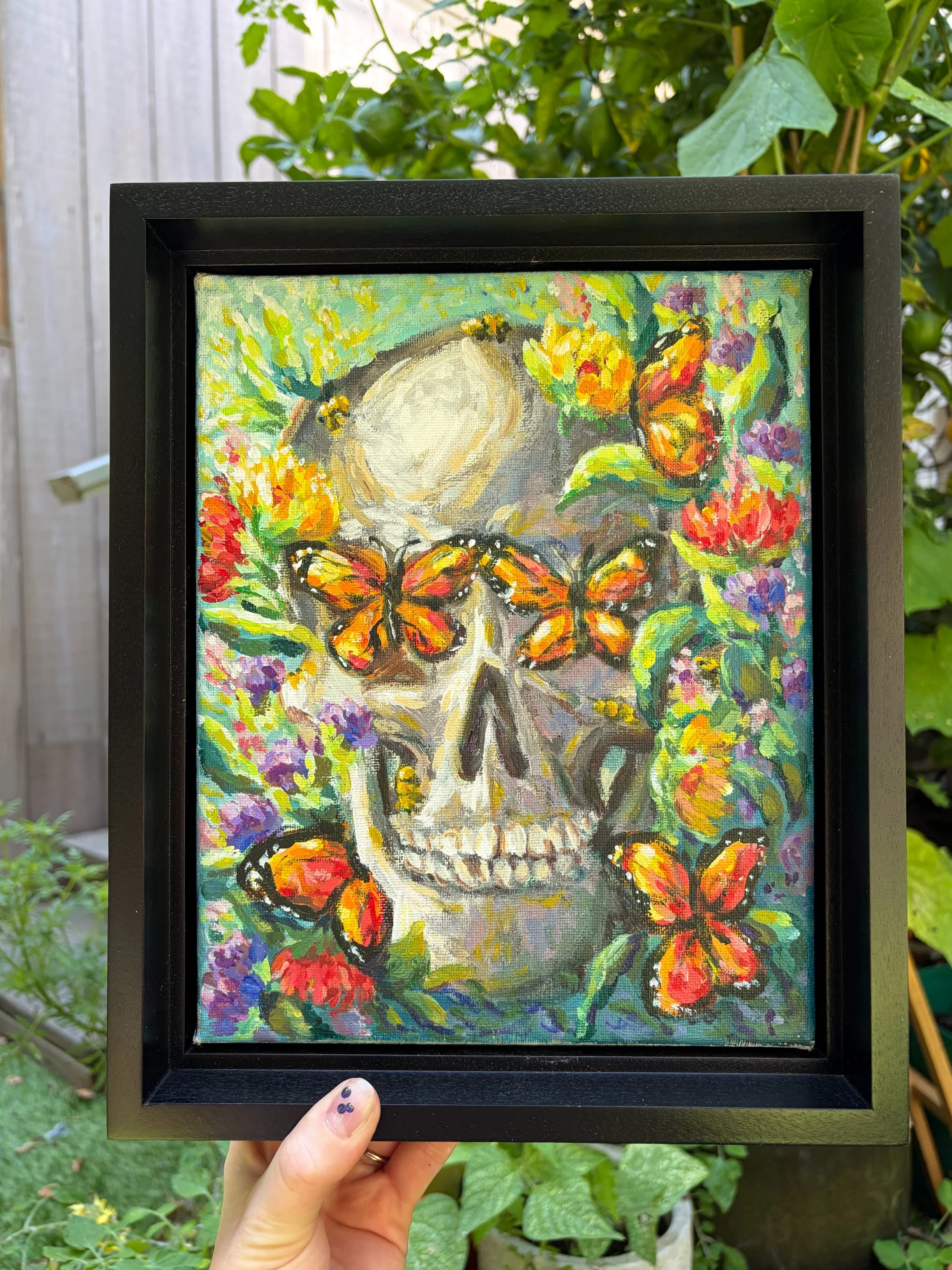 MelissaWillett.+ButterflySkull.+$240.+8x10_+Canvas.+Framed+9.5x11.5_.jpg