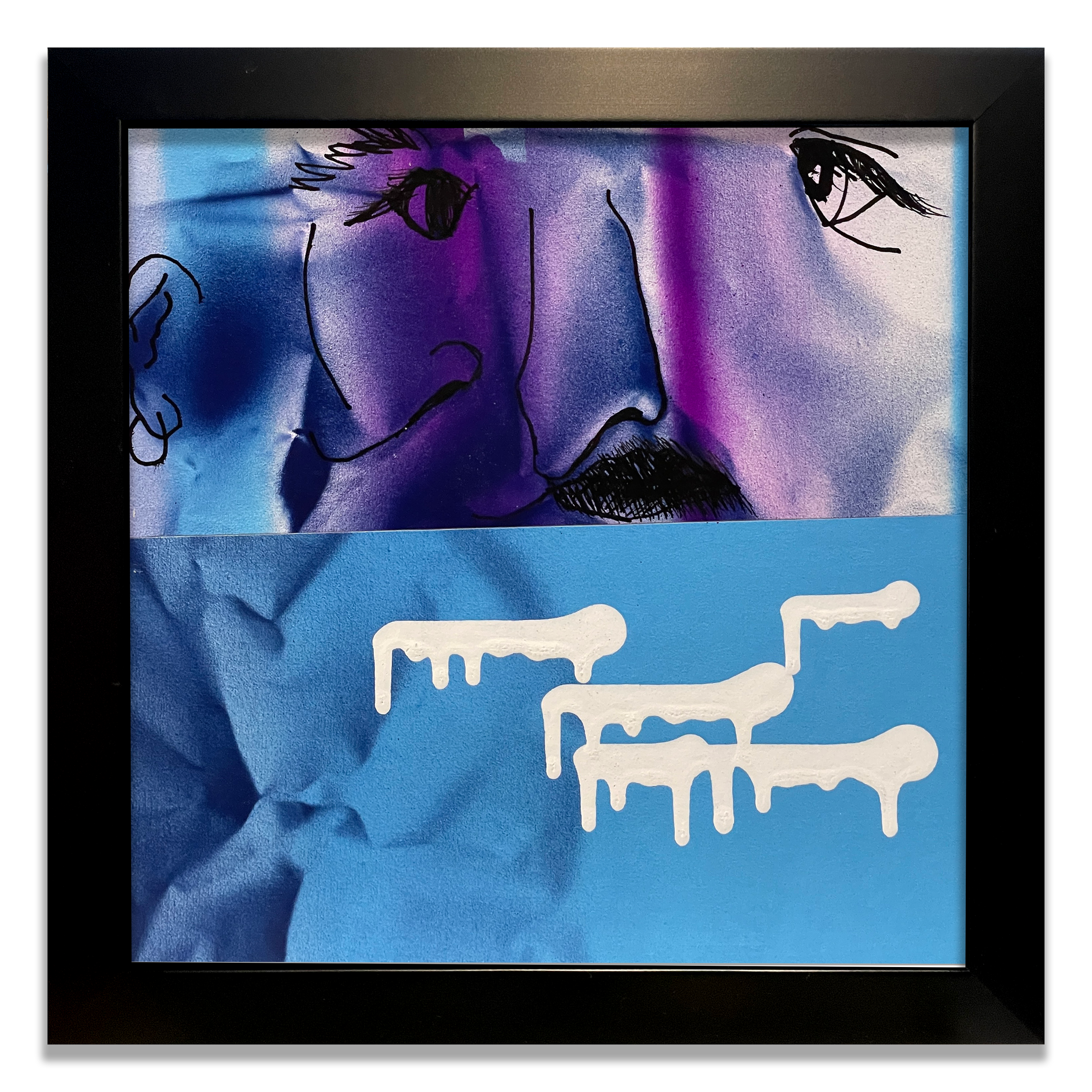 Abbati_Conversation 2024, gouache and ink on canvas mounted on board framed, 11.75- X 11.75- X 2-_$350 Joseph Abbati.png