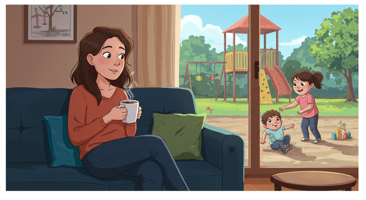 A caregiver spending time with a child