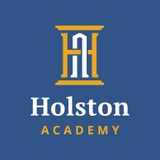 Holston Academy logo with a stylized letter H on a blue background