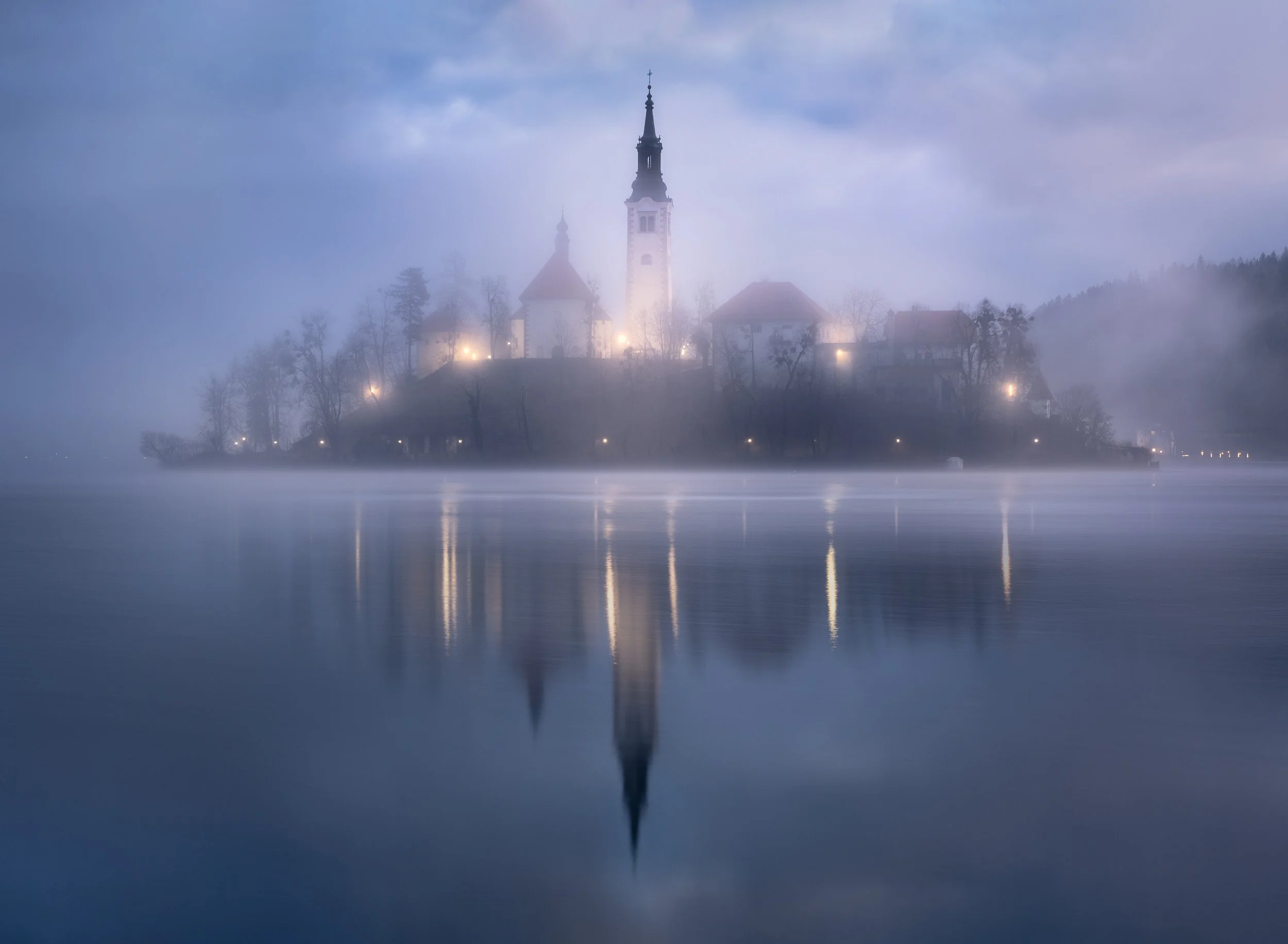 Morning Mist Over Lake Bled