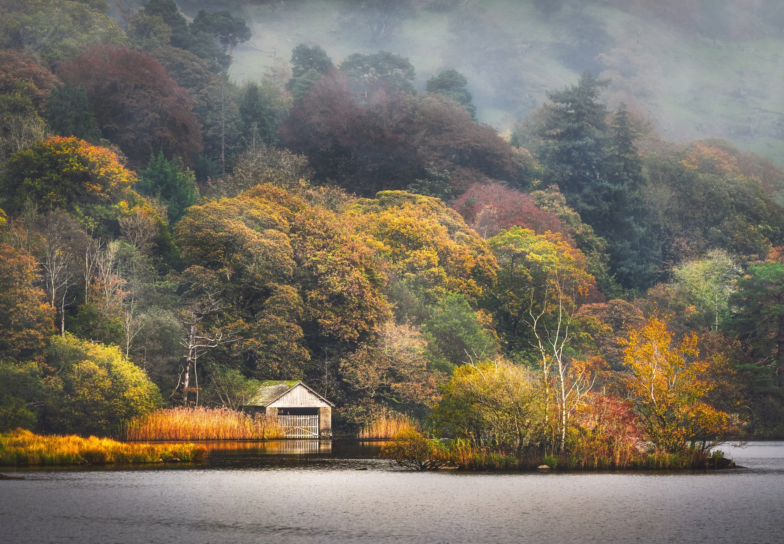 Autumn Fog Over Rydal Water