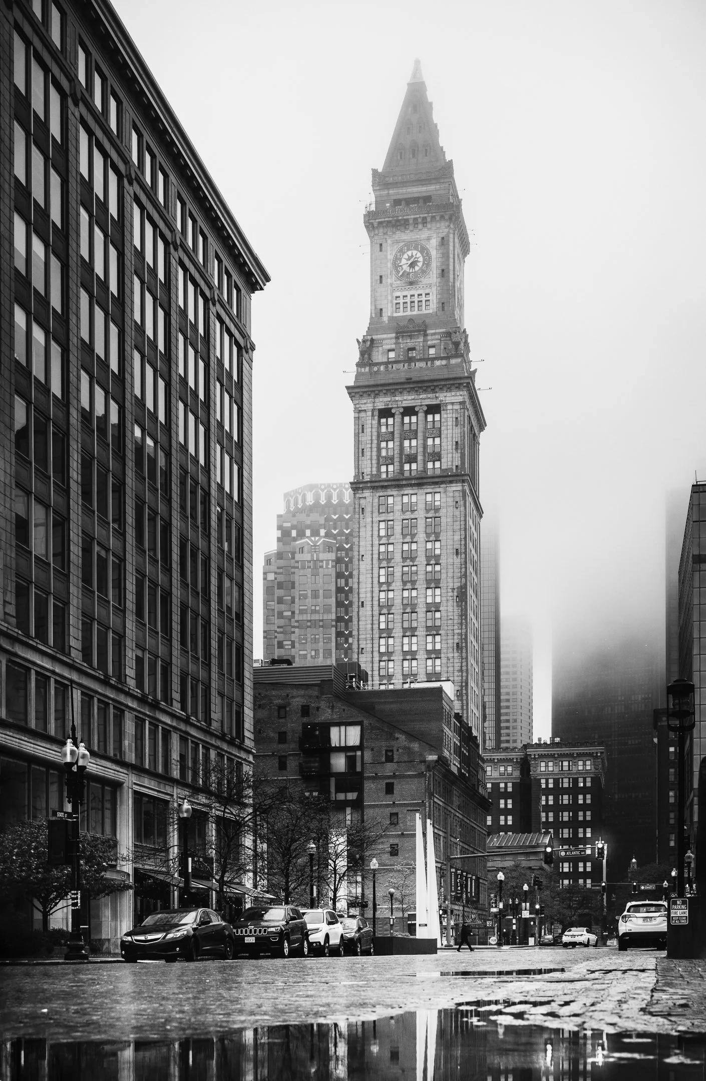 Vanishing City in Black and White