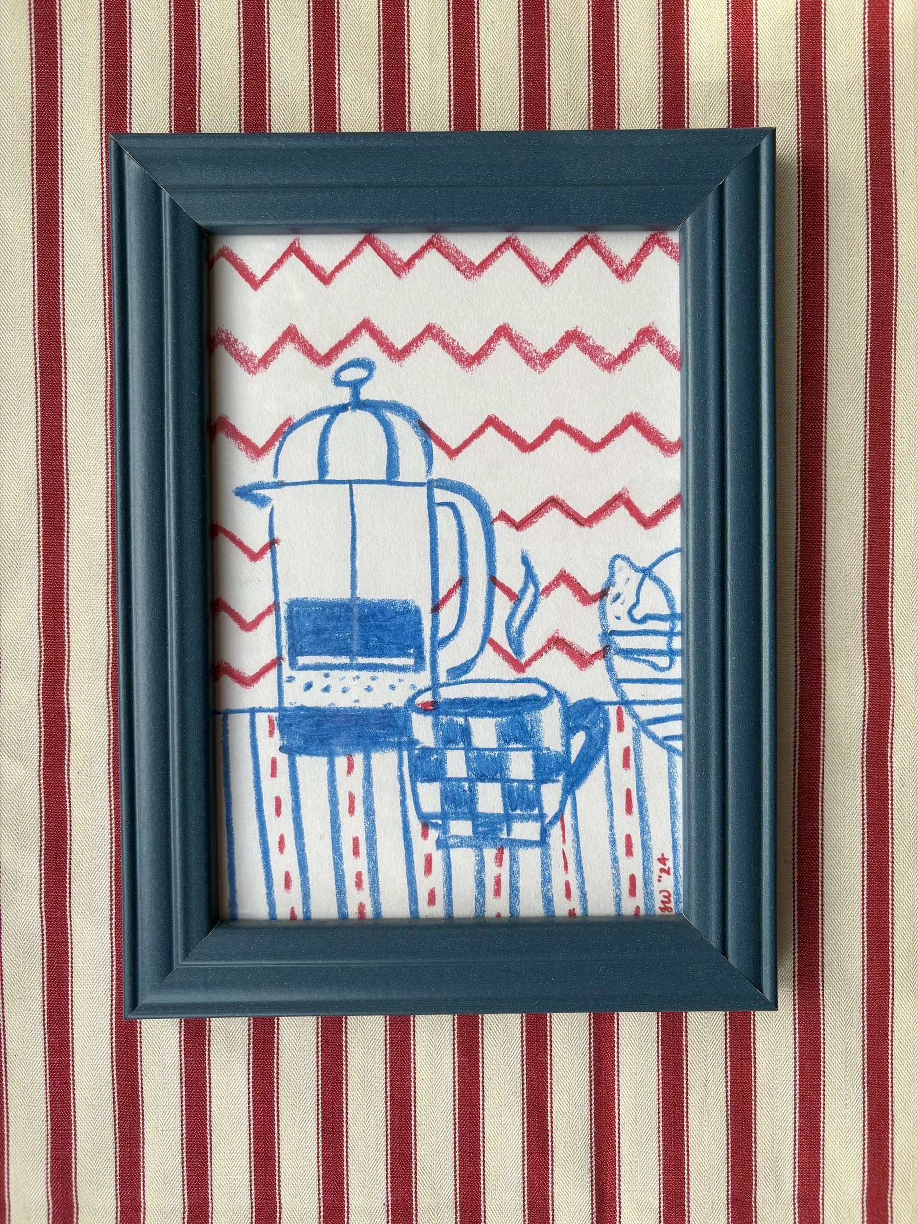 'A Good Morning', 2024 - Original (A5, oil pastel on paper)