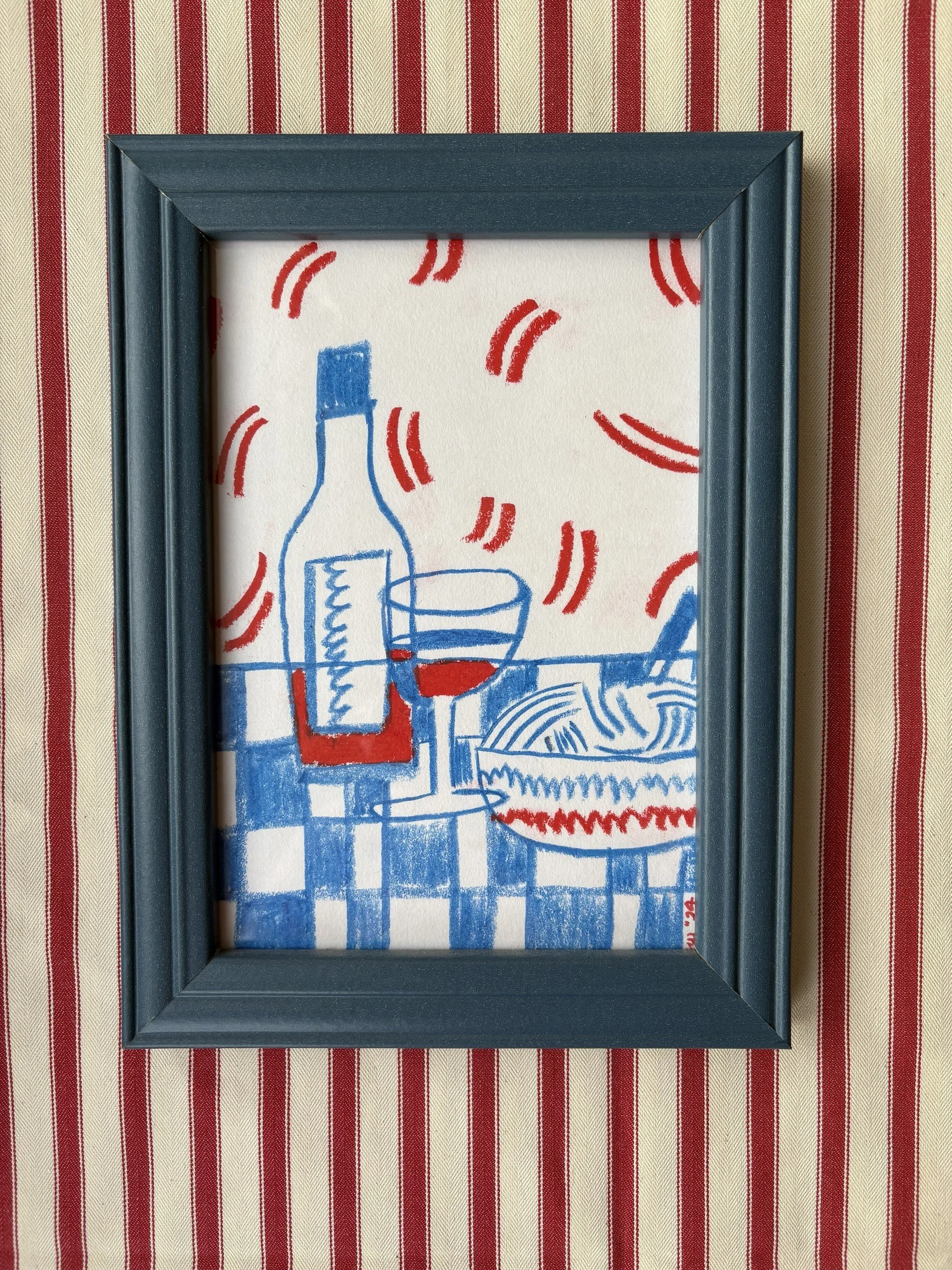 'A Good Evening', 2024 - Original (A5, oil pastel on paper)