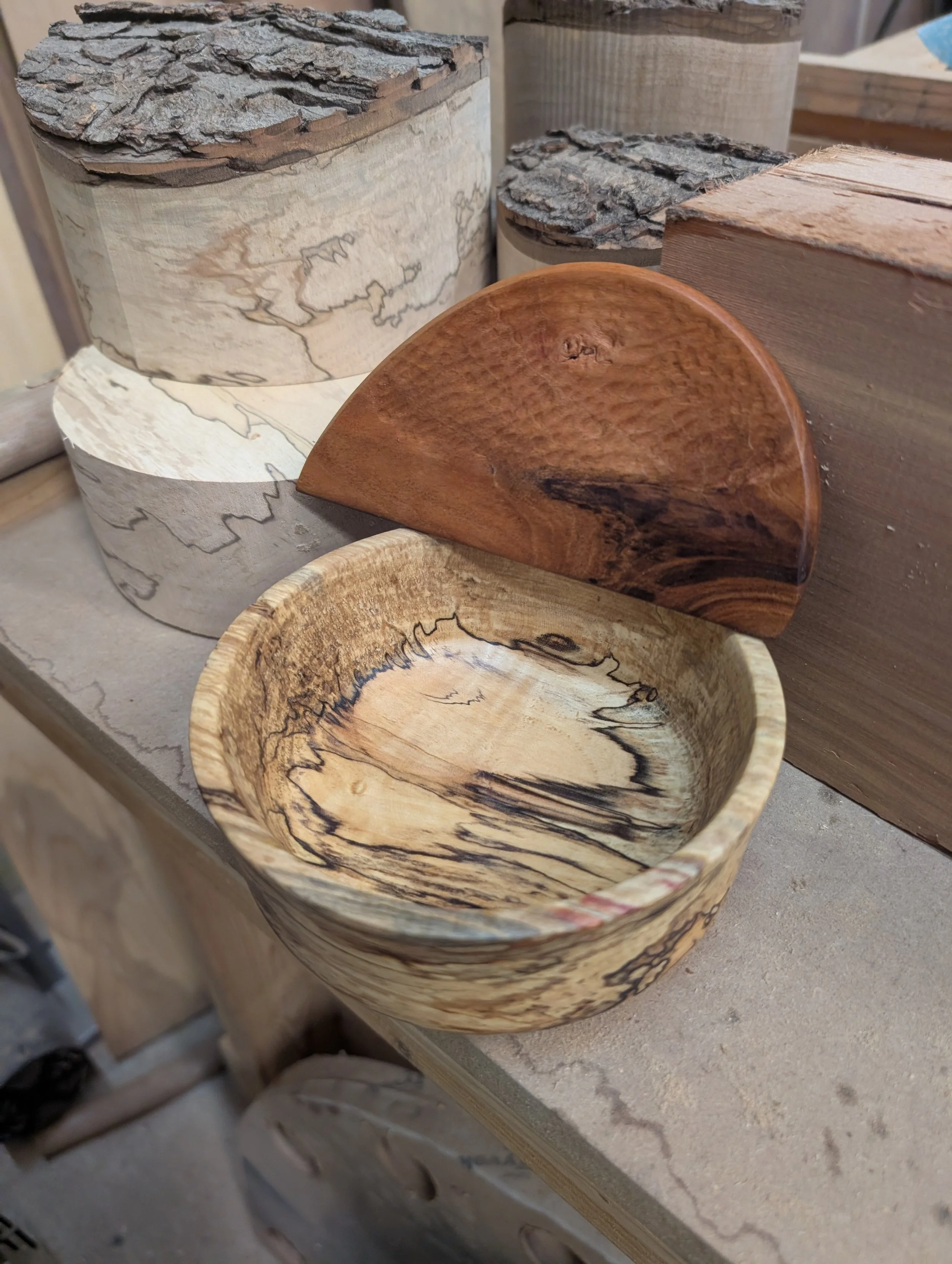 Sour dough knife and bowl we made on a slow weekend.  The dough knife will be available soon!