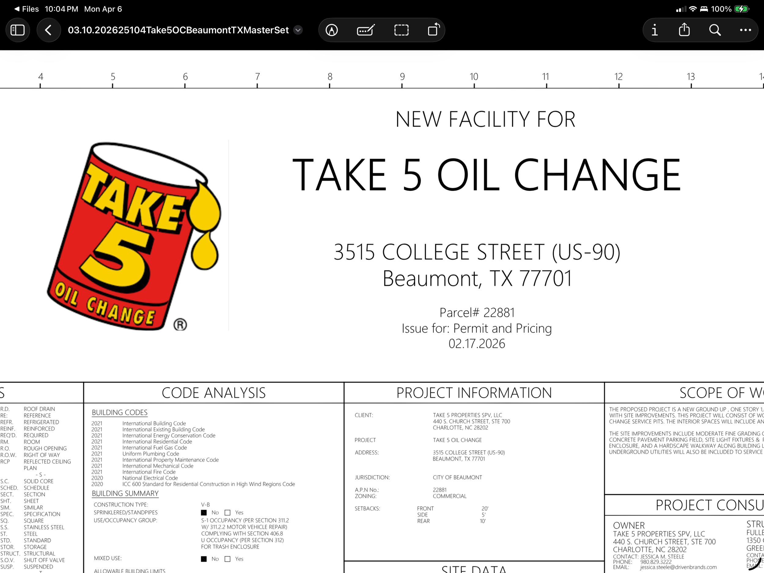 Take 5 Oul Change 