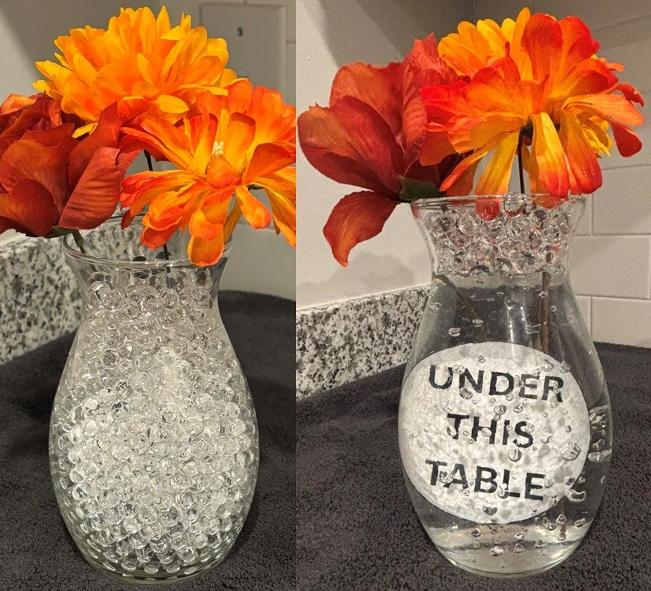 How to put a hidden message in a flower vase