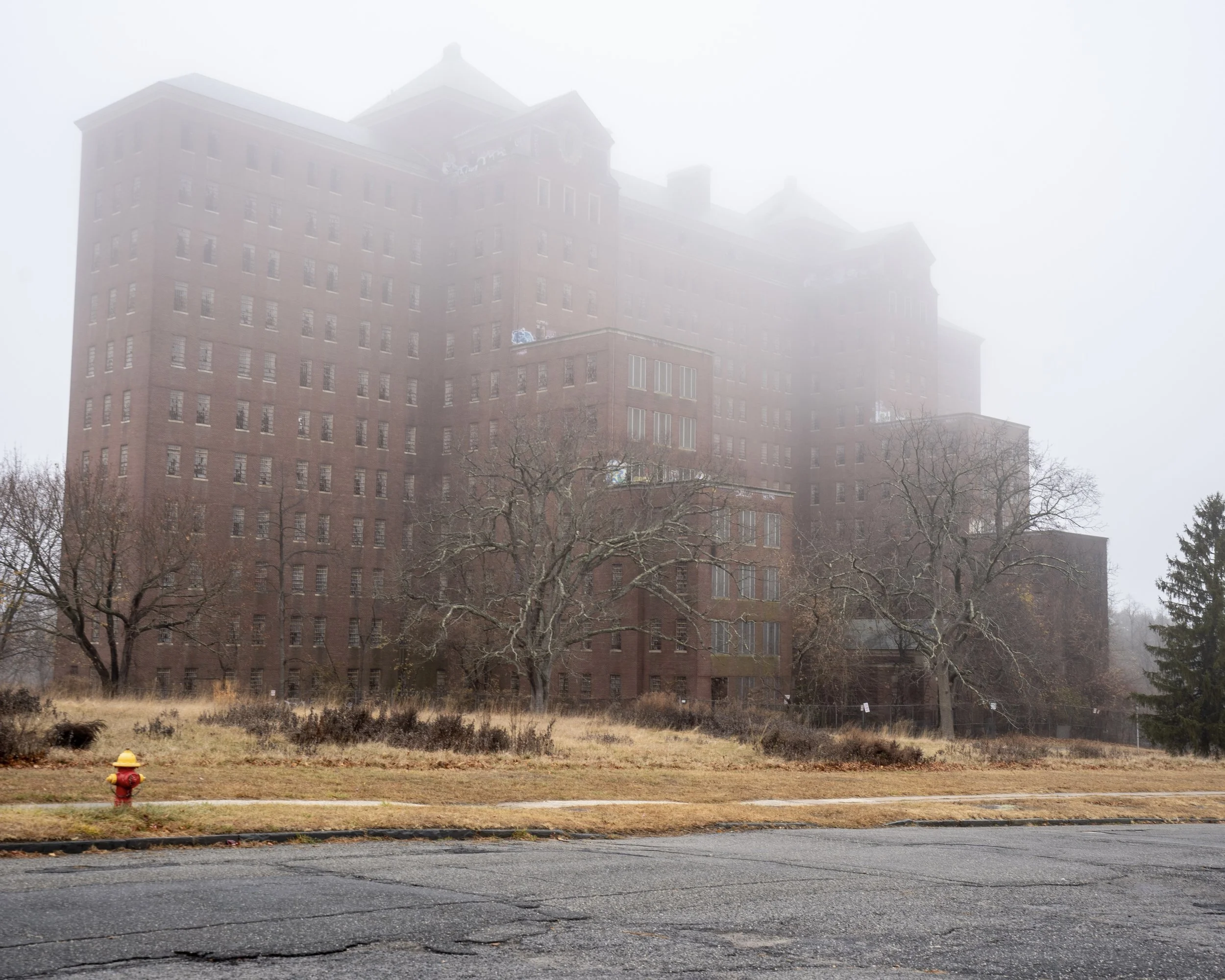 Building 93 in The Fog. Kings Park State Hospital, NY