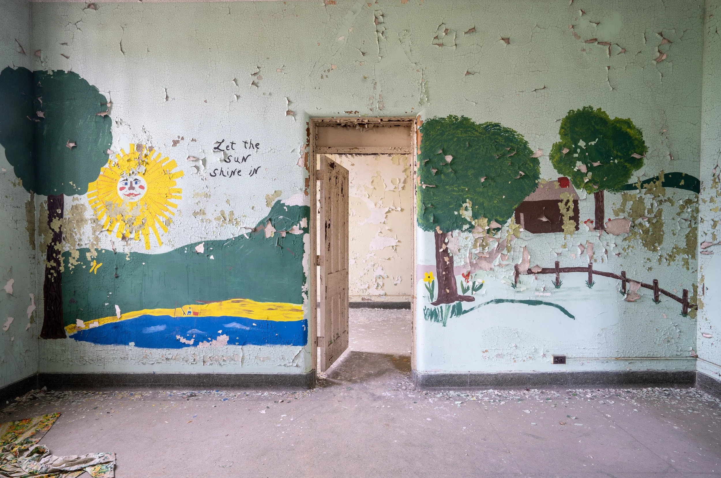 Hand Painted Murals. Athens State Hospital, OH